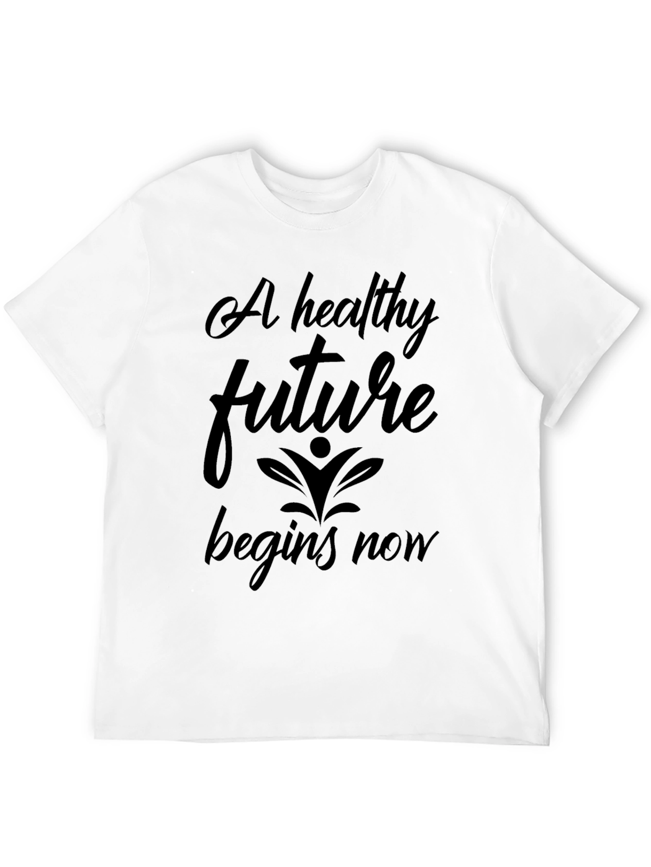 Healthy Future Begins Now Black Graphic Tee