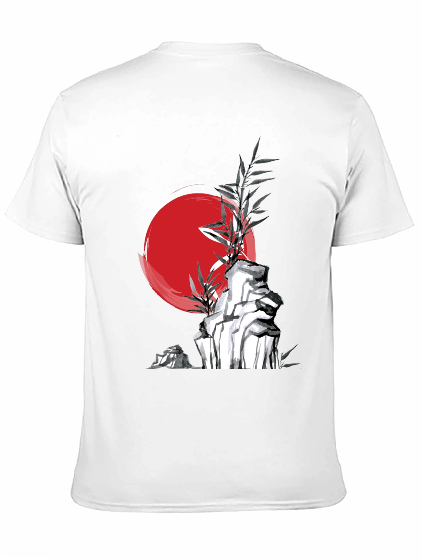 Zen Style Rock and Bamboo Graphic Tee