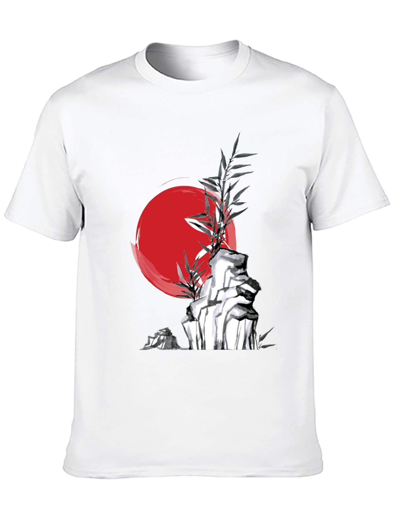 Zen Style Rock and Bamboo Graphic Tee