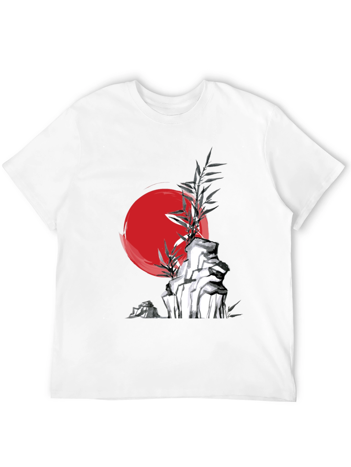 Zen Style Rock and Bamboo Graphic Tee