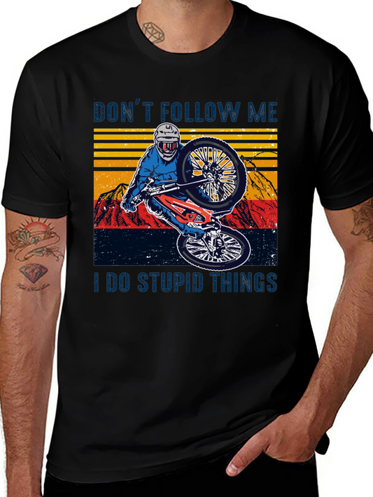 Funny Mountain Bike Graphic Tee - Dont Follow Me