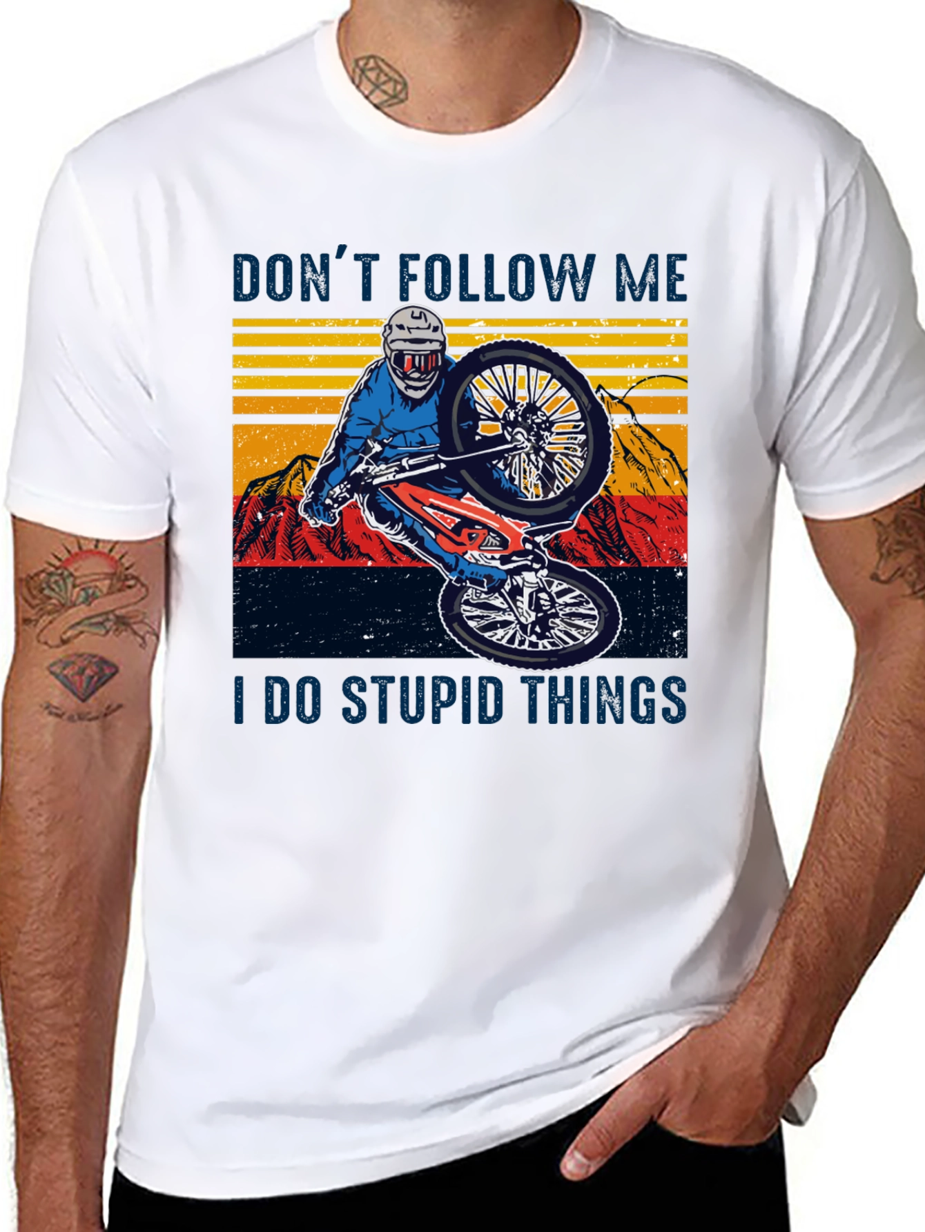 Funny Mountain Bike Graphic Tee - Dont Follow Me
