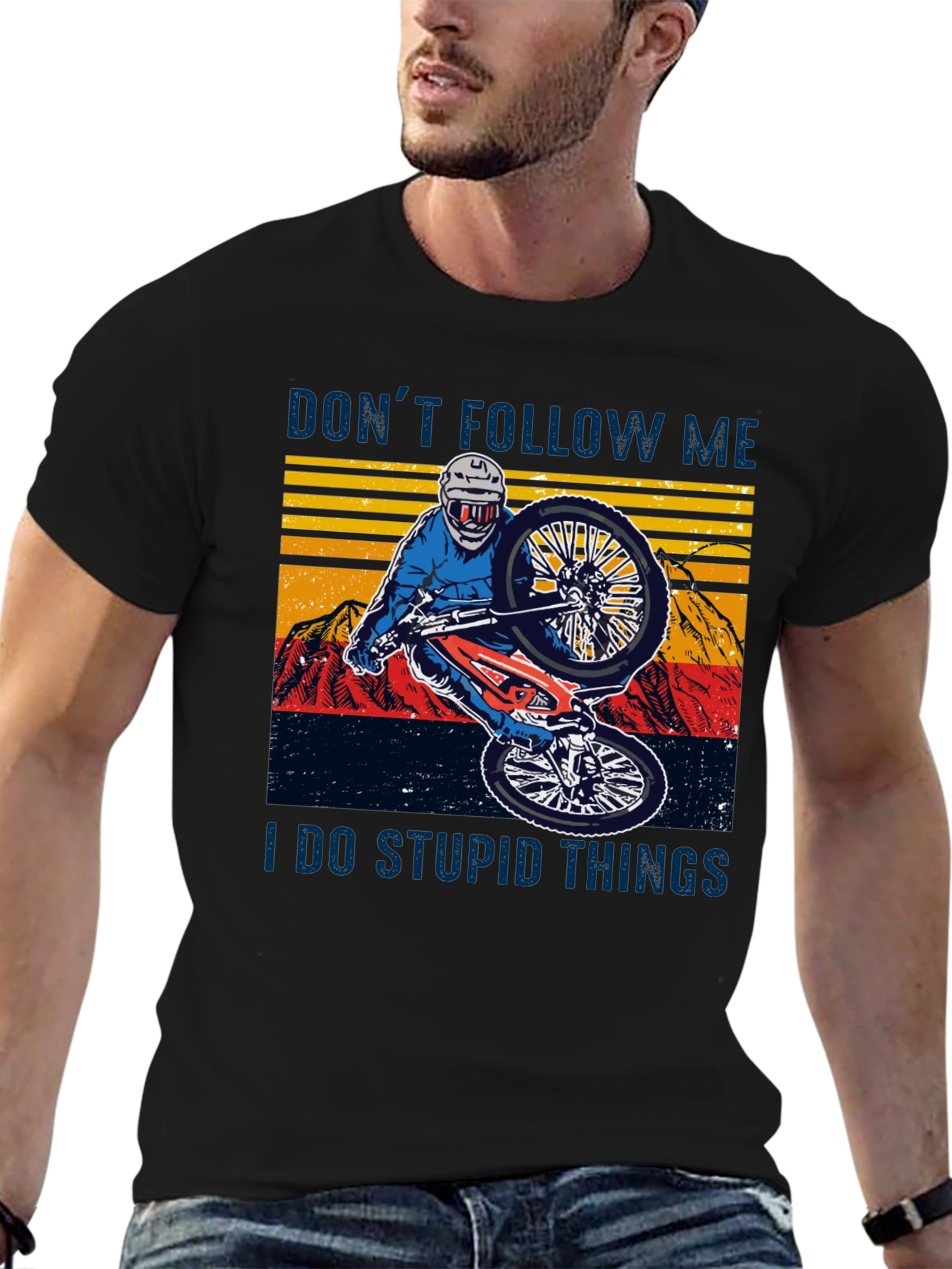 Funny Mountain Bike Graphic Tee - Dont Follow Me