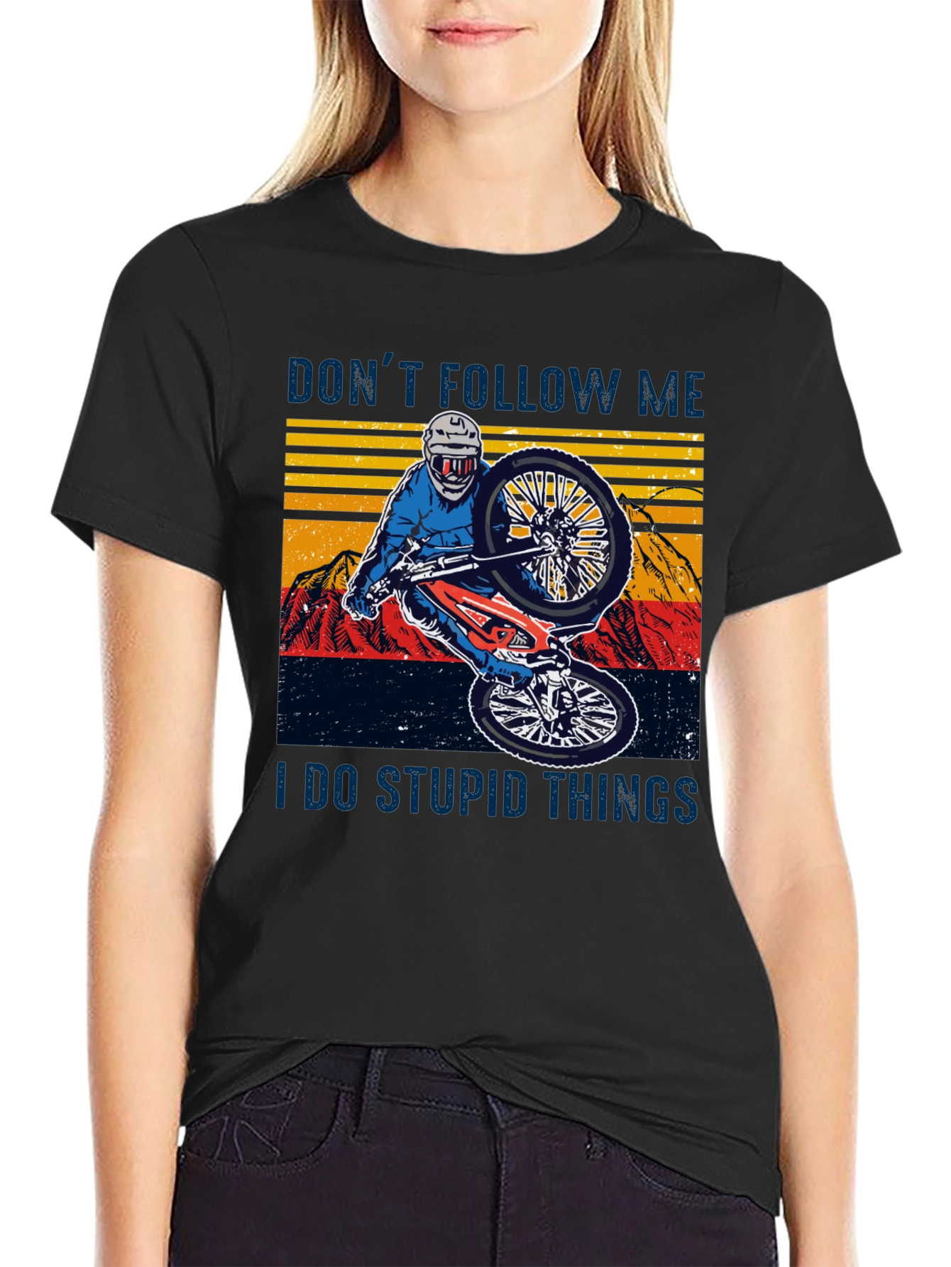 Funny Mountain Bike Graphic Tee - Dont Follow Me