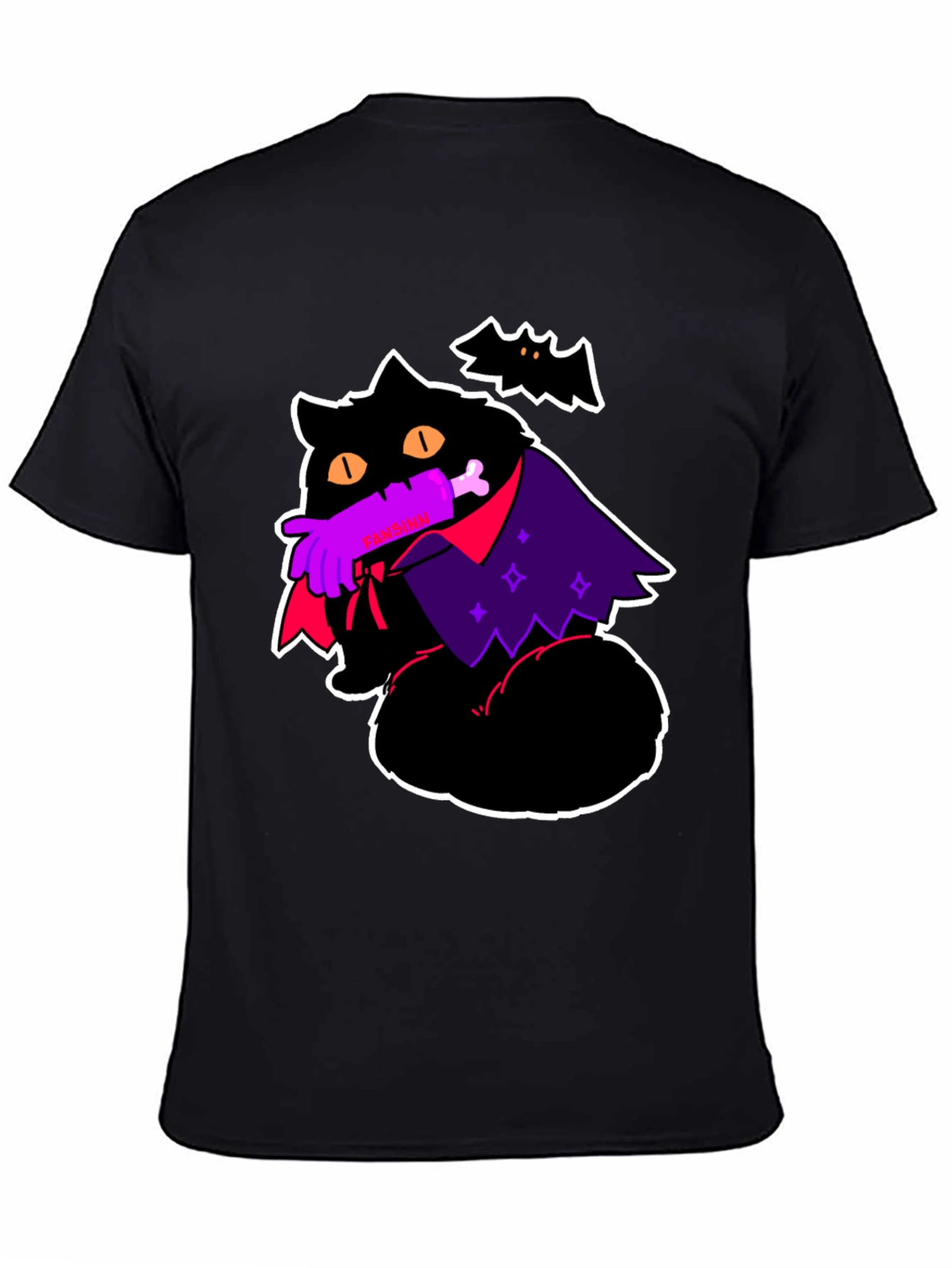 Halloween Vampire Cat Graphic Tee