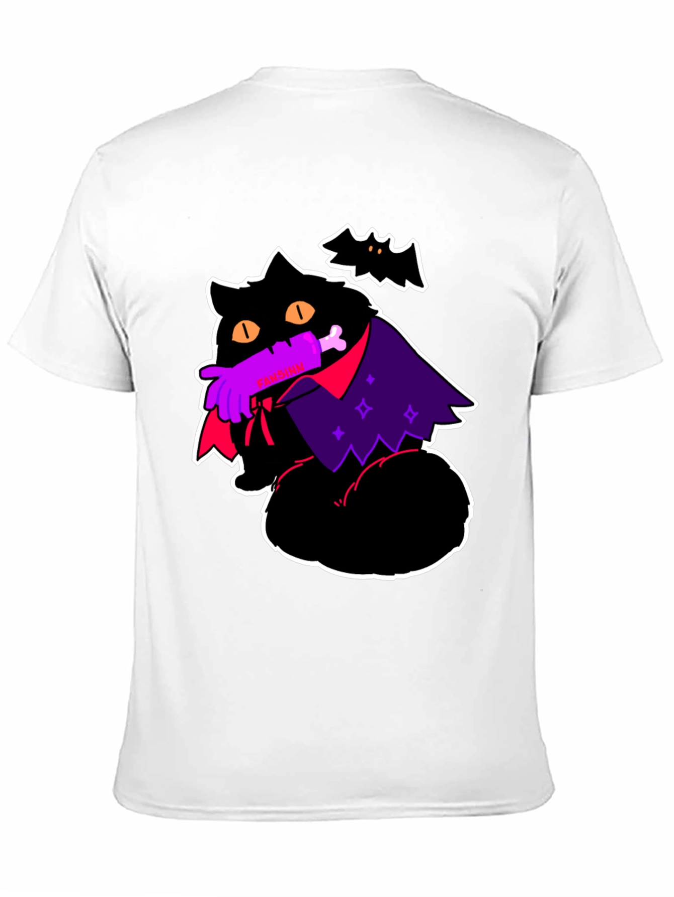 Halloween Vampire Cat Graphic Tee