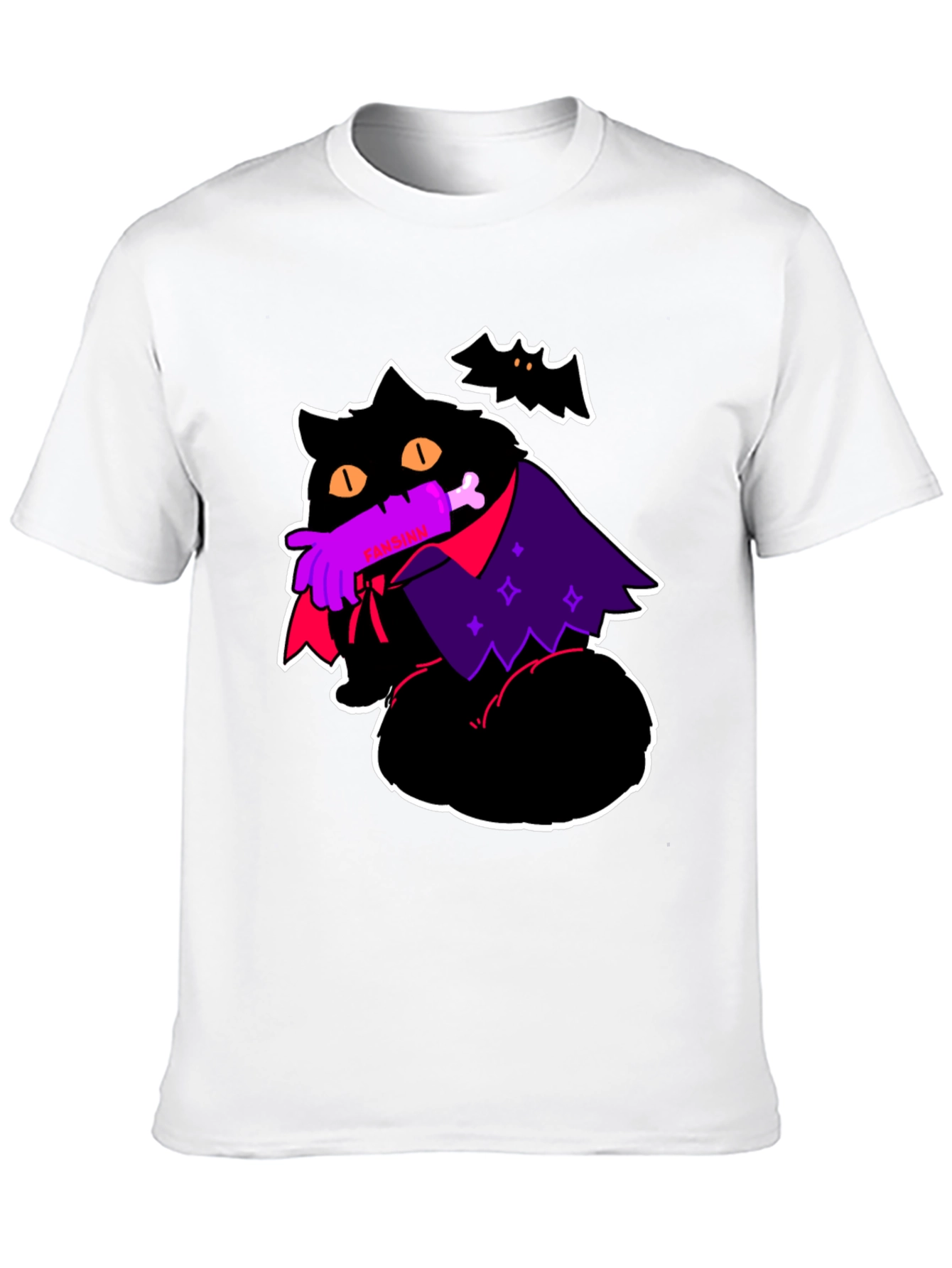 Halloween Vampire Cat Graphic Tee