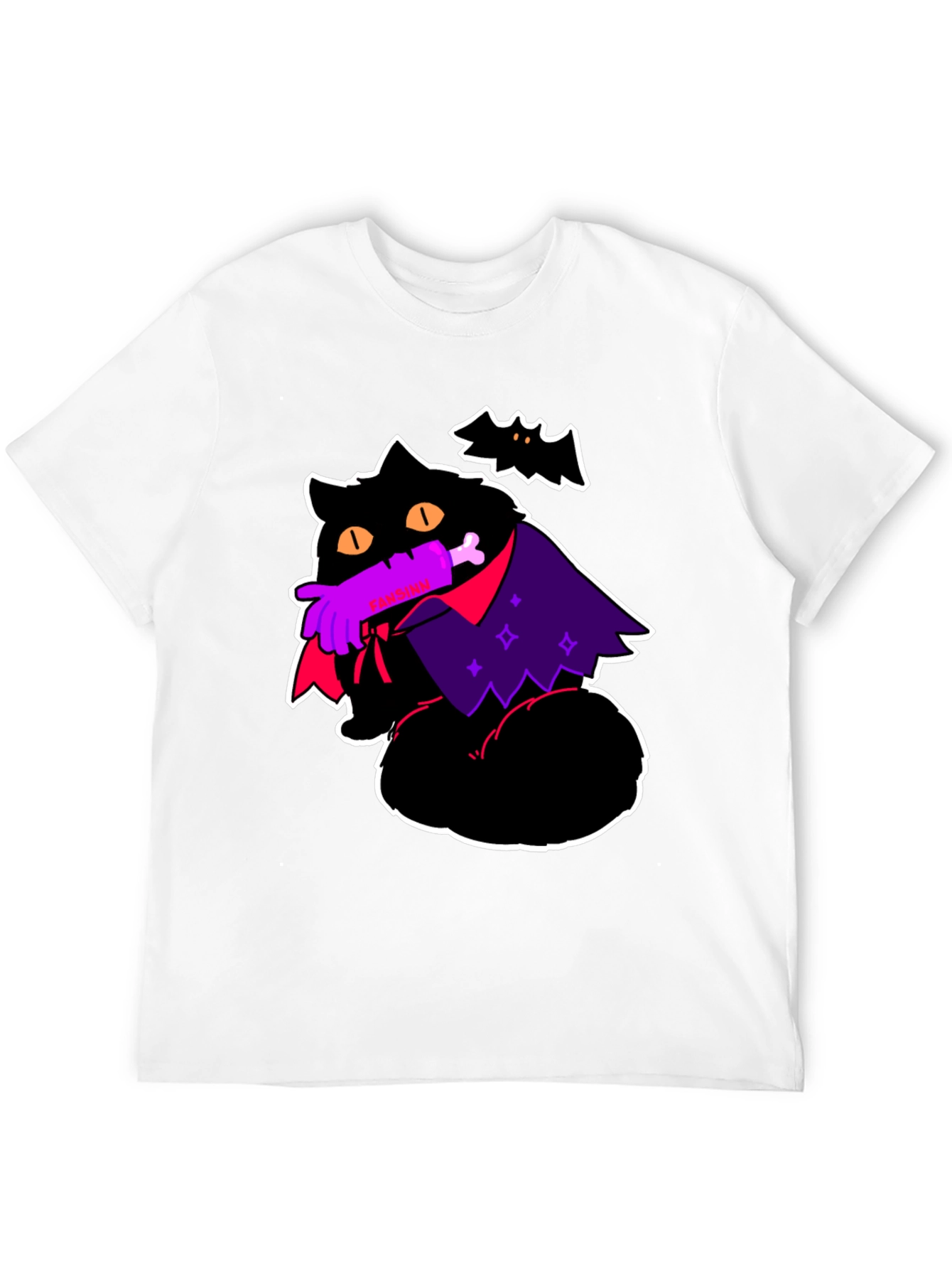 Halloween Vampire Cat Graphic Tee