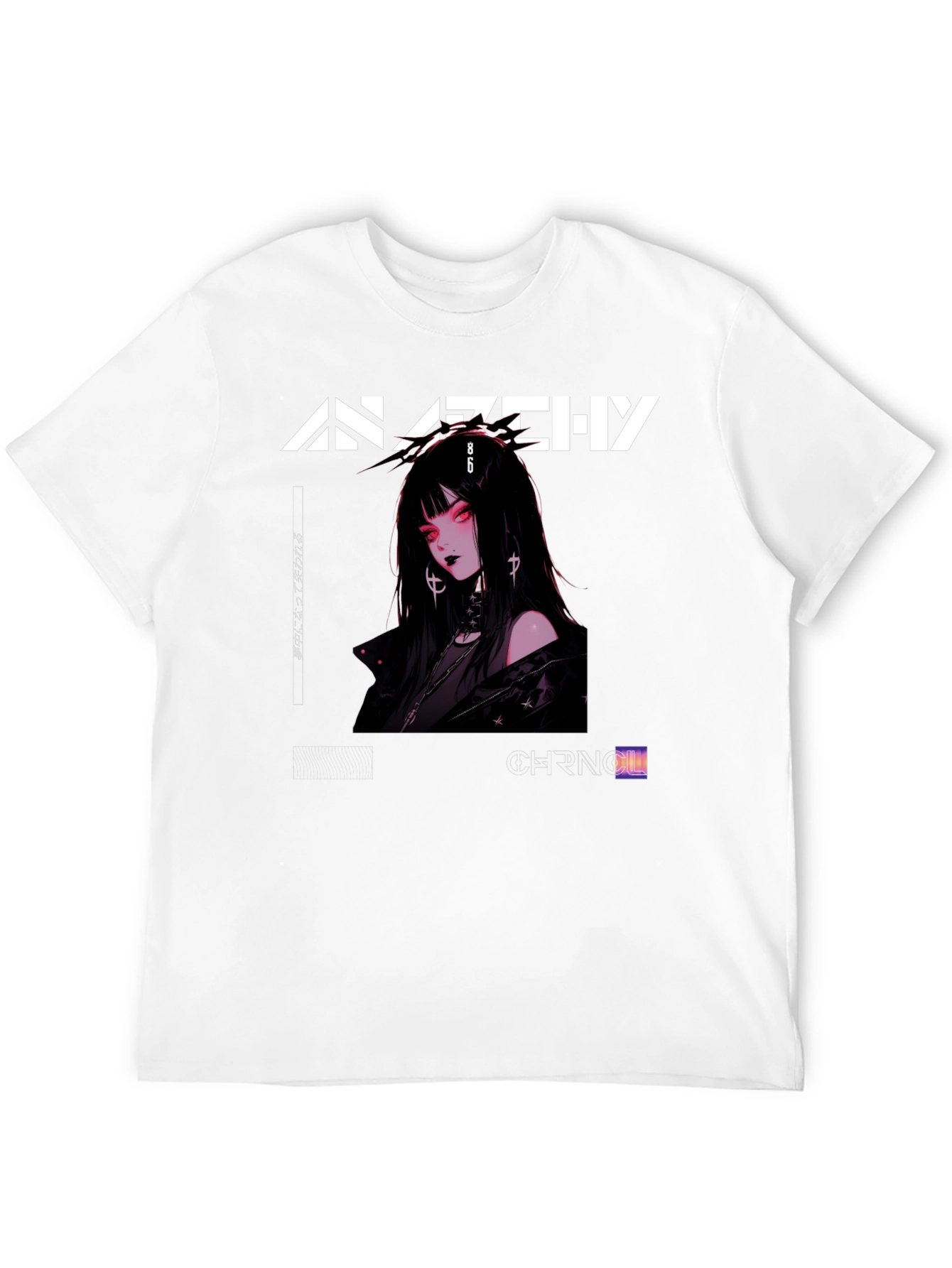 Anarchy Anime Girl Graphic Print T-Shirt