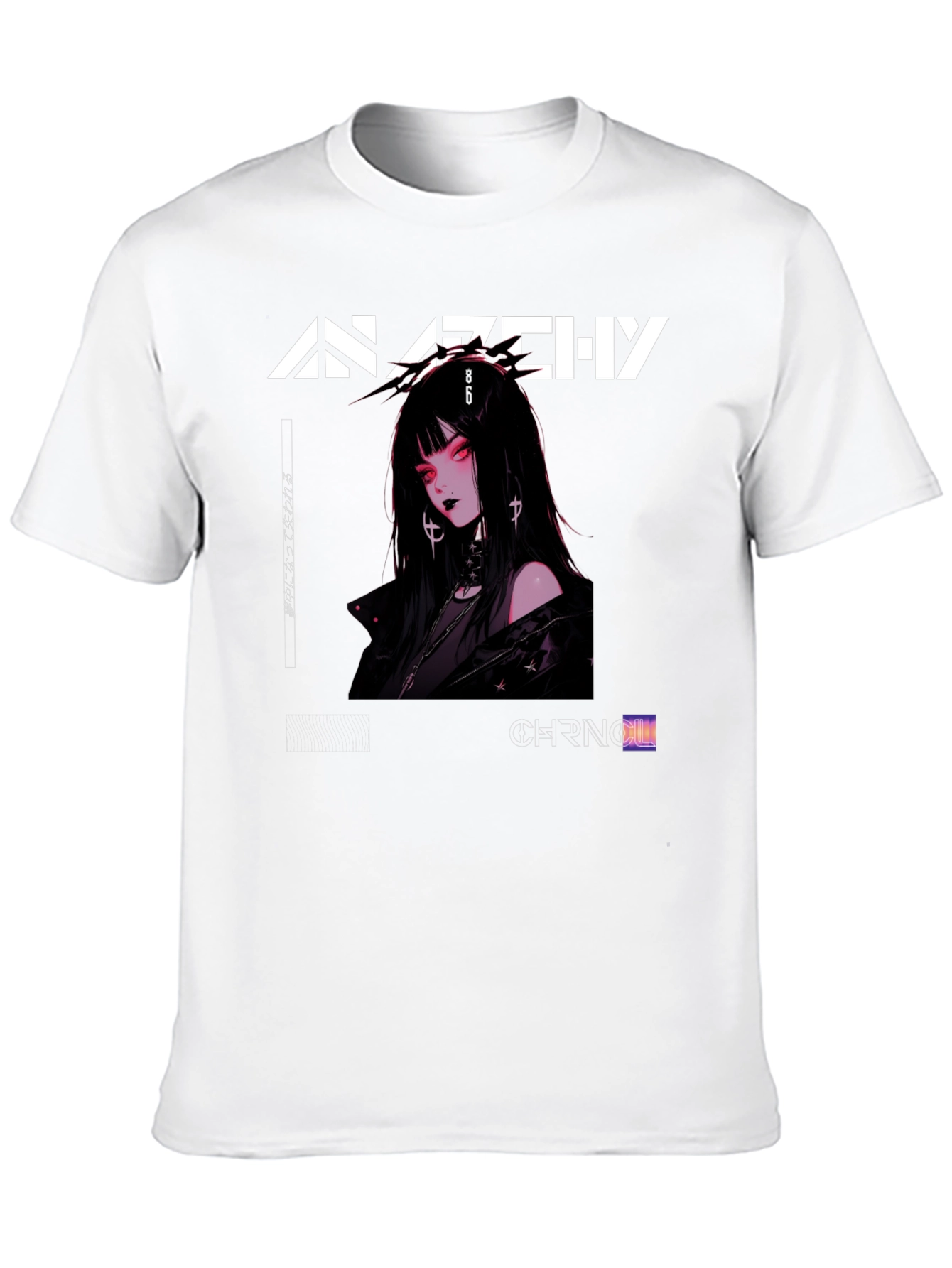 Anarchy Anime Girl Graphic Print T-Shirt