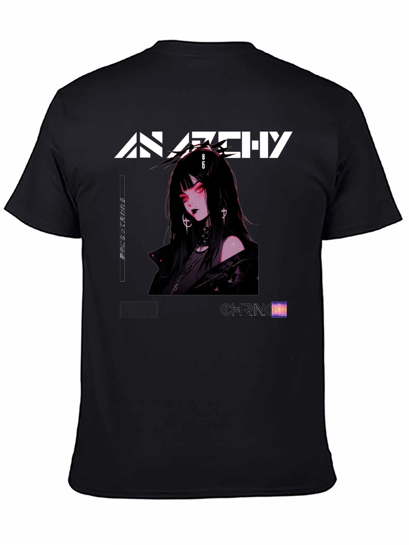 Anarchy Anime Girl Graphic Print T-Shirt