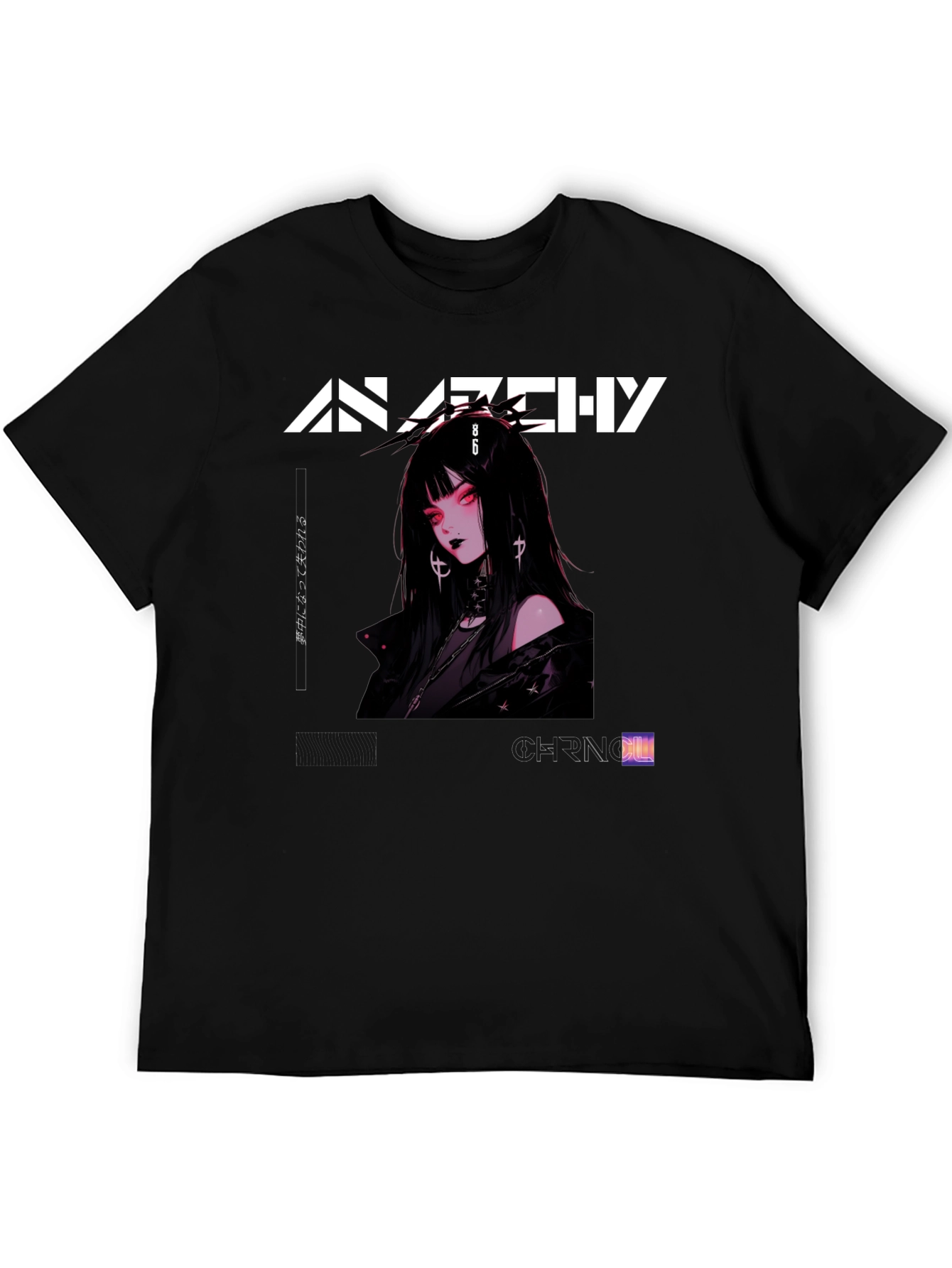 Anarchy Anime Girl Graphic Print T-Shirt
