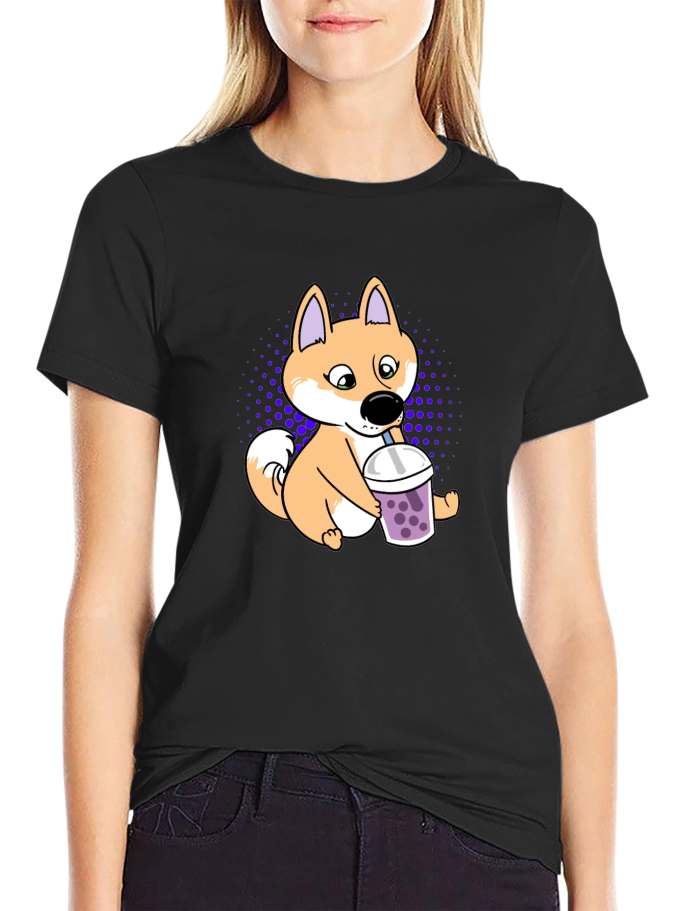Shiba Inu Boba Tea T-Shirt Cute Dog Design