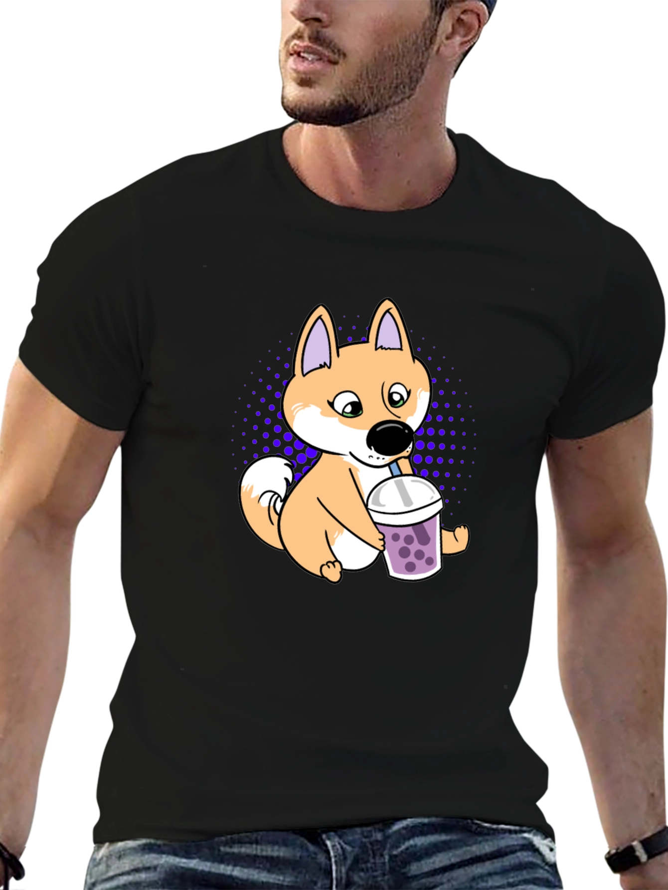 Shiba Inu Boba Tea T-Shirt Cute Dog Design