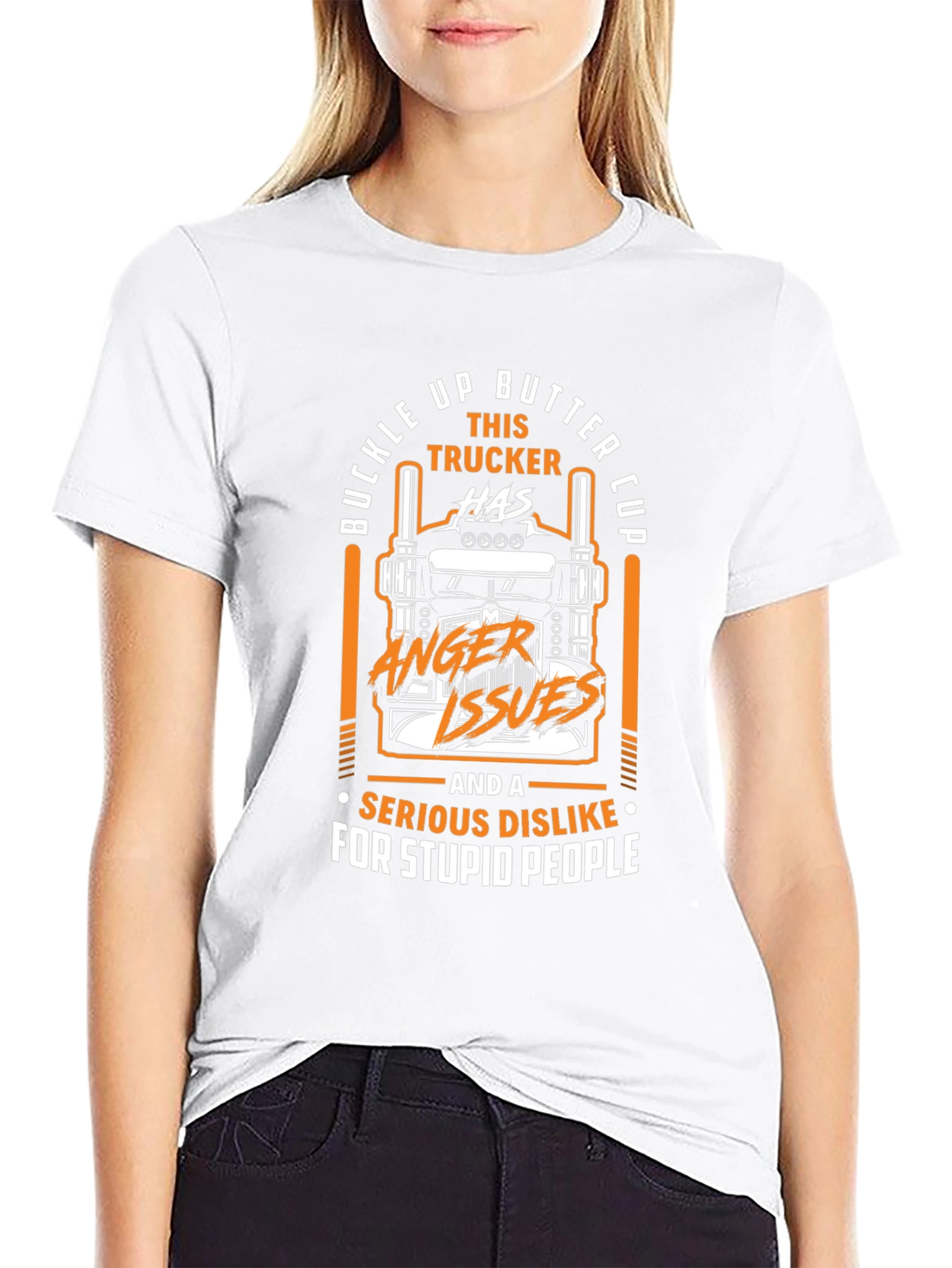 Buckle Up Trucker Humor Graphic T-Shirt