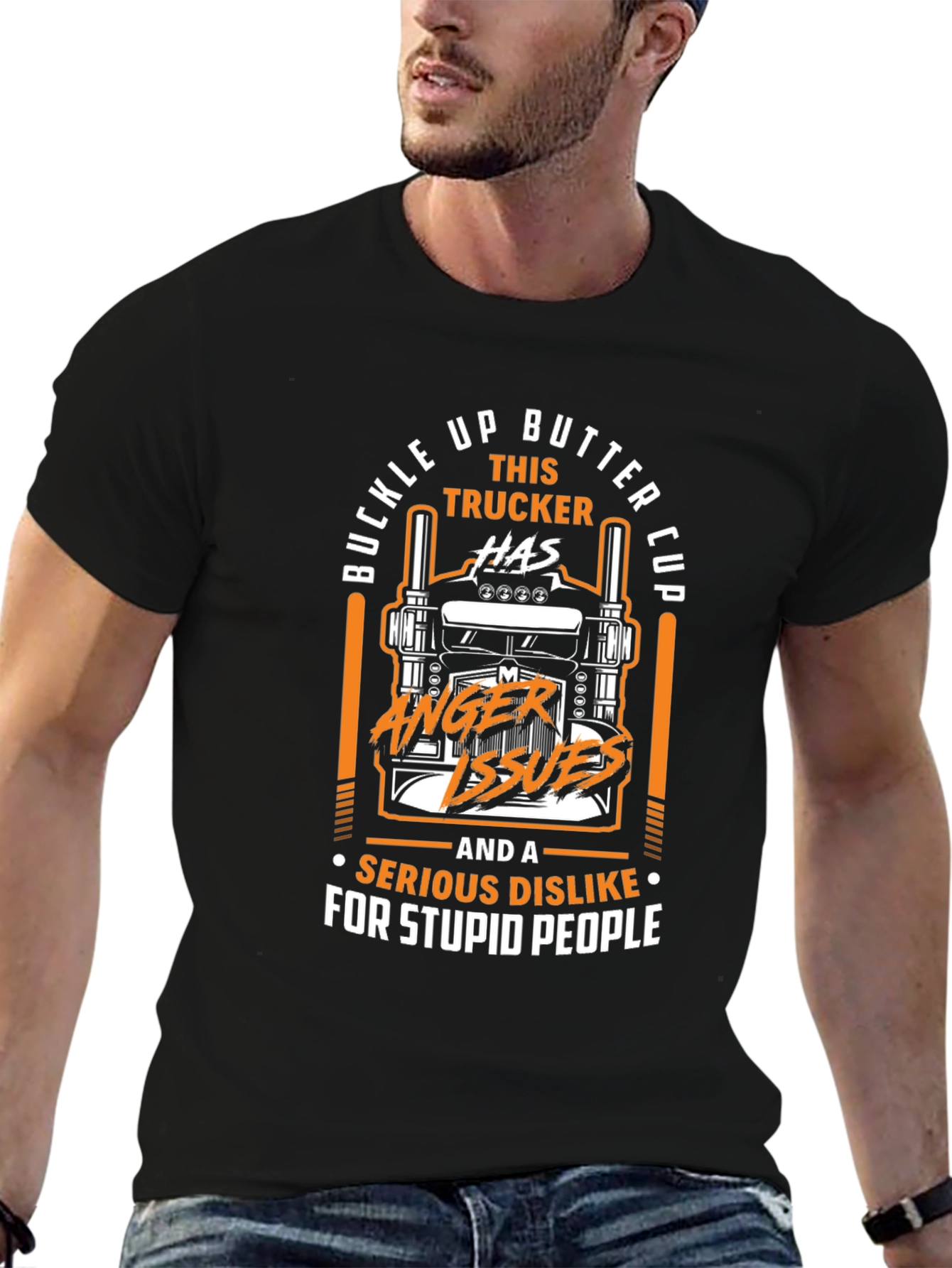 Buckle Up Trucker Humor Graphic T-Shirt