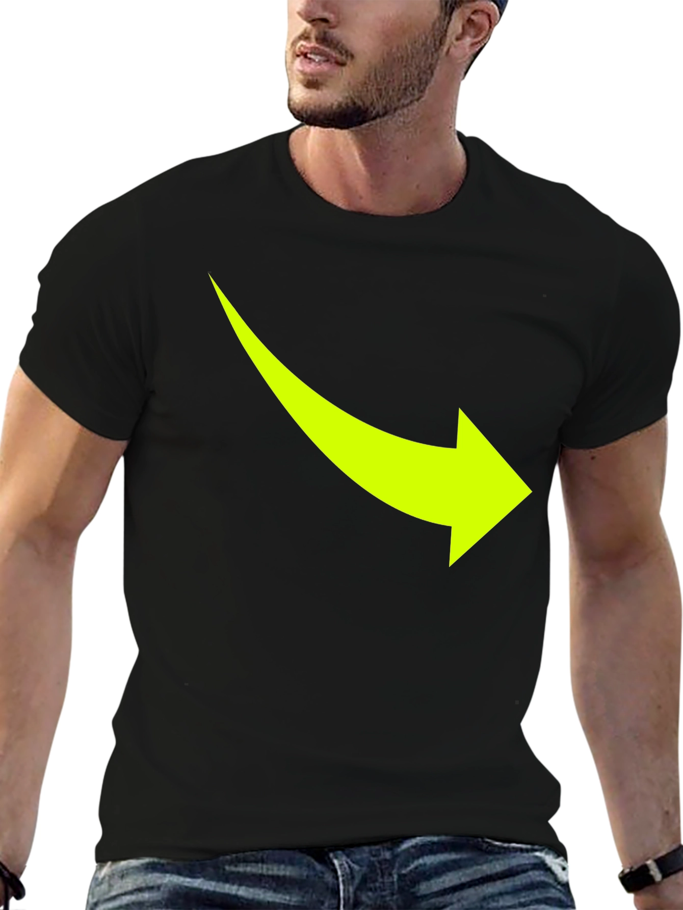 Arrow Graphic Tee - Casual Black T-Shirt