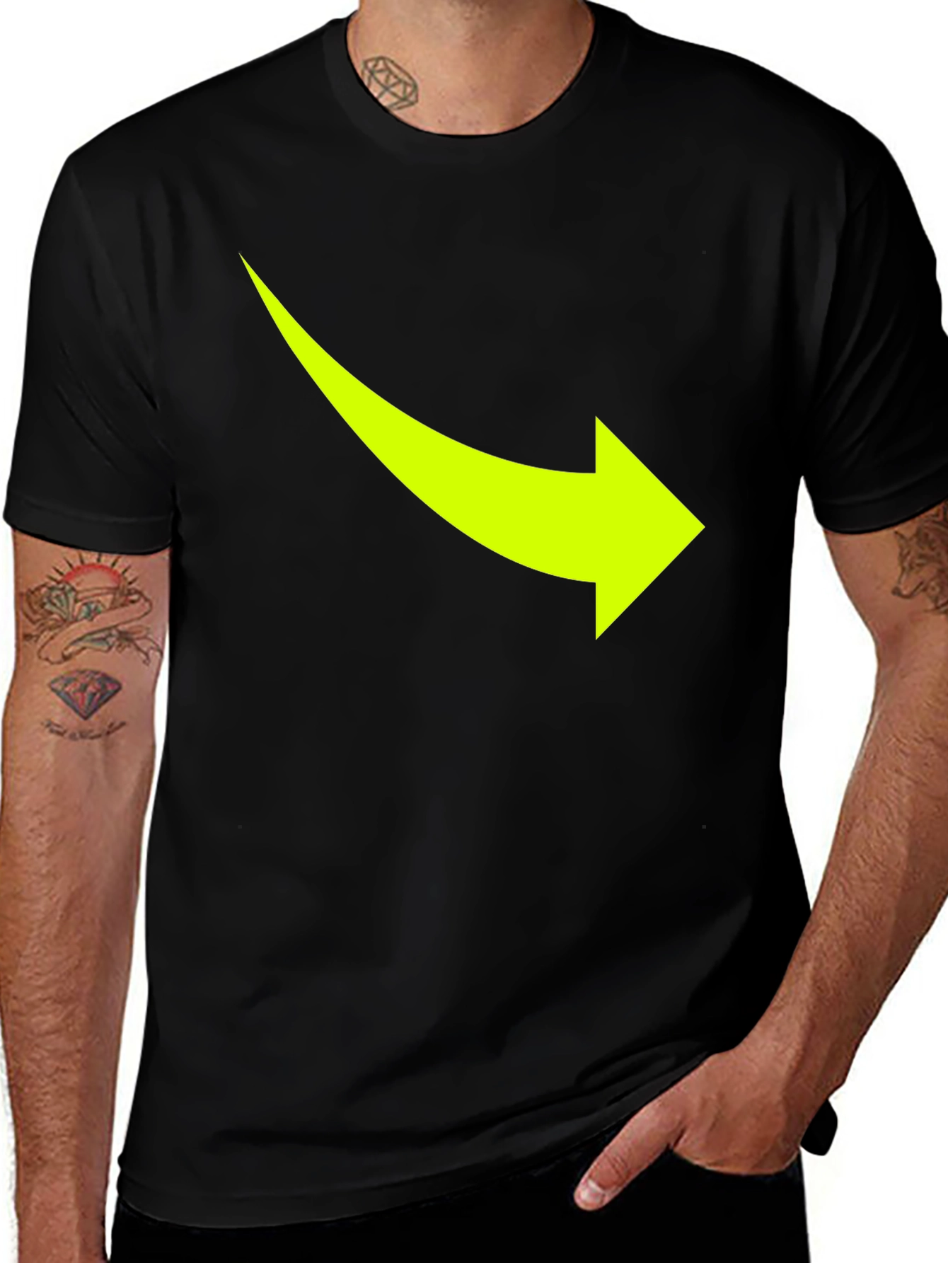 Arrow Graphic Tee - Casual Black T-Shirt