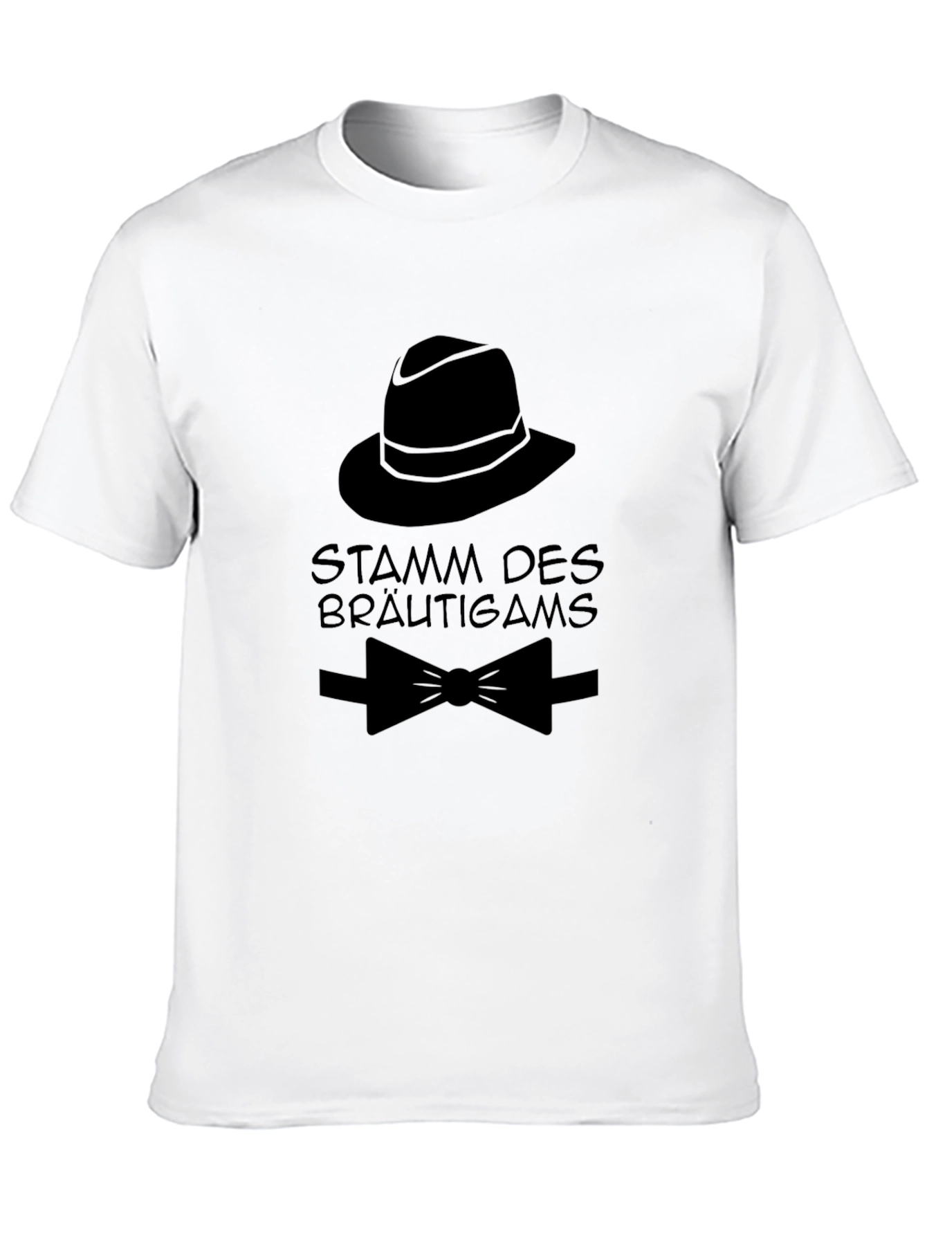Grooms Crew T-Shirt - Hat and Bowtie Design