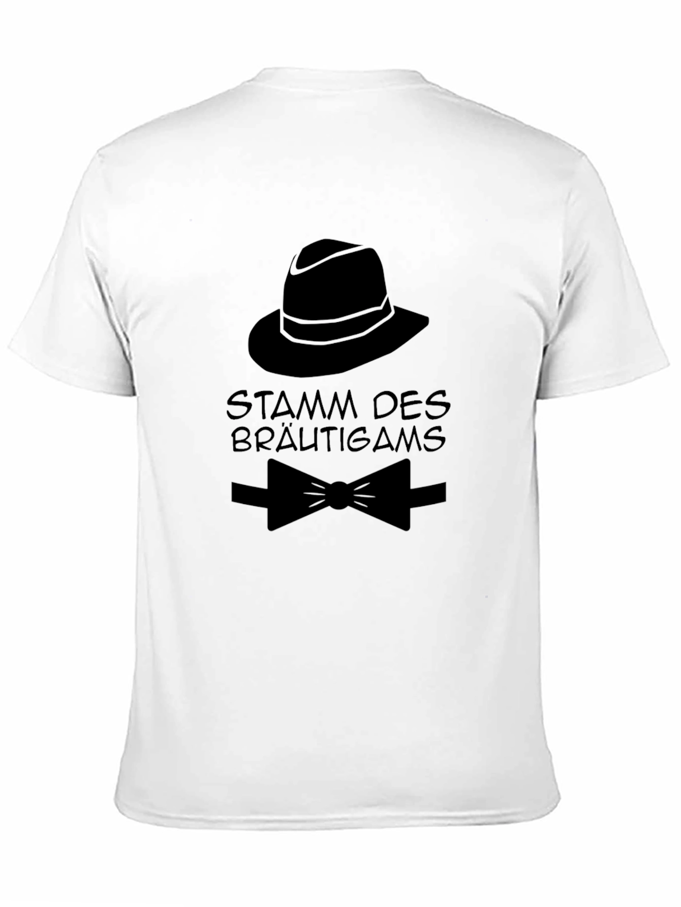 Grooms Crew T-Shirt - Hat and Bowtie Design