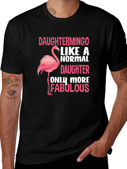 Daughtermino Flamingo Black T-Shirt