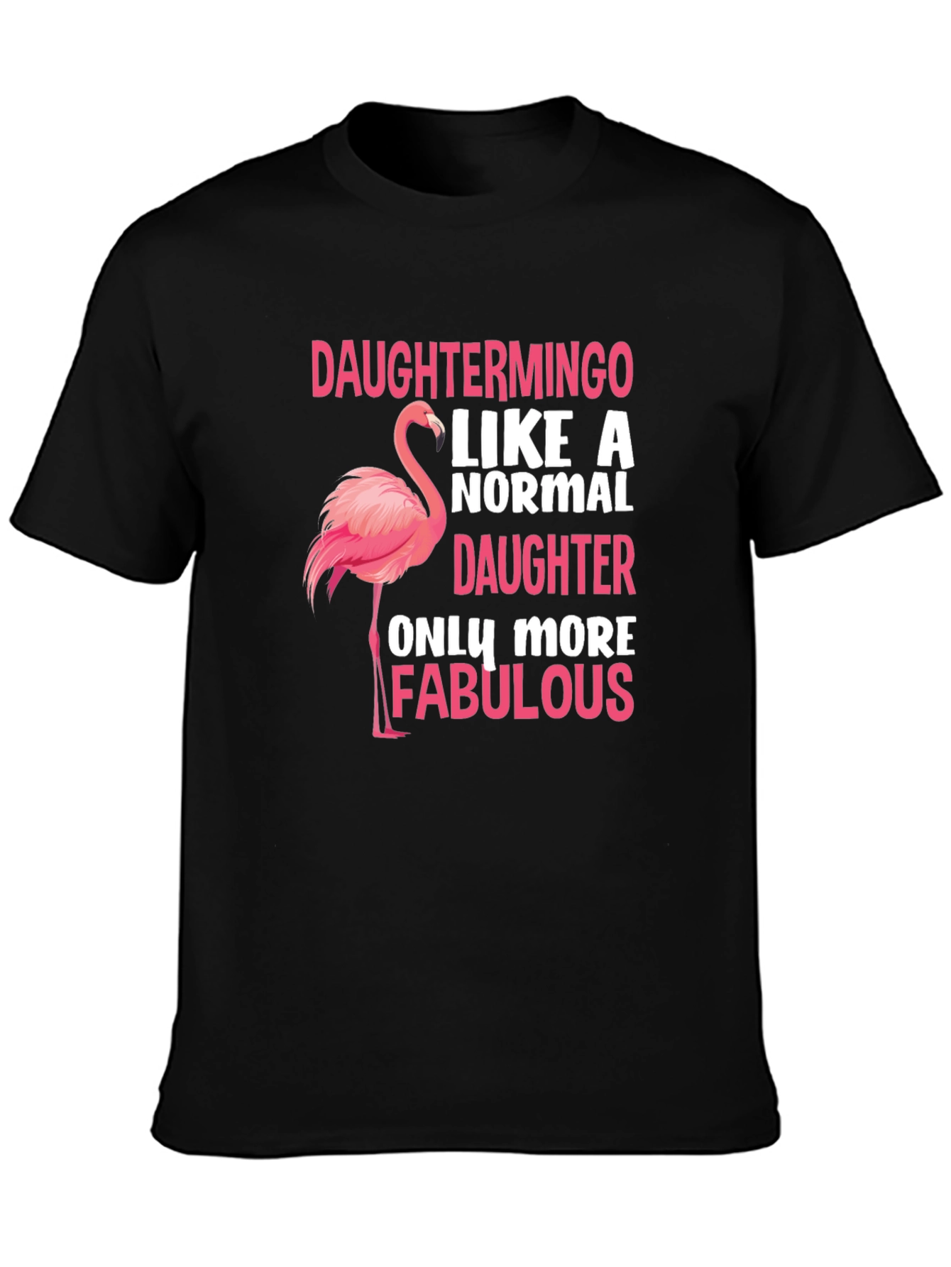 Daughtermino Flamingo Black T-Shirt
