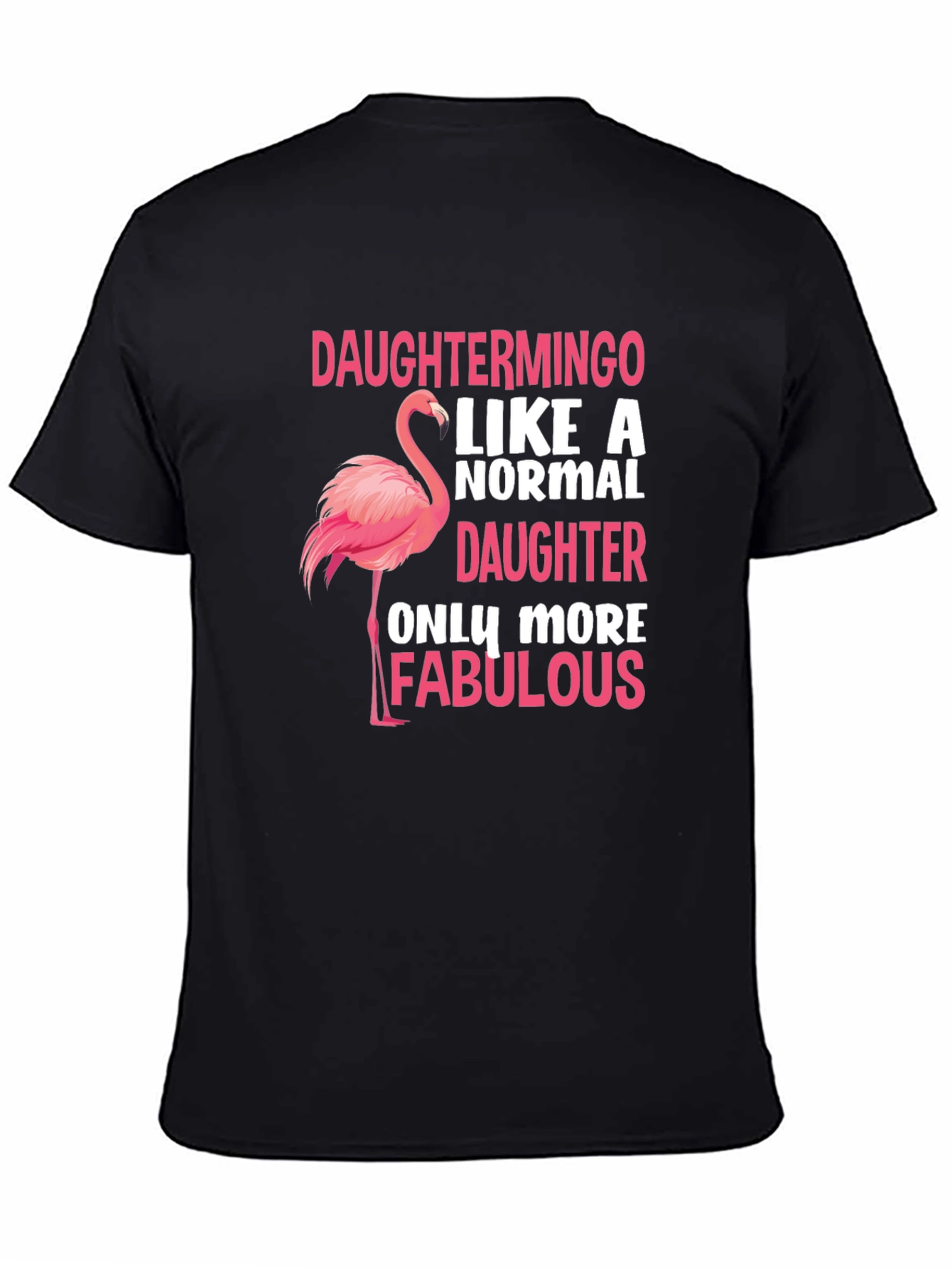 Daughtermino Flamingo Black T-Shirt