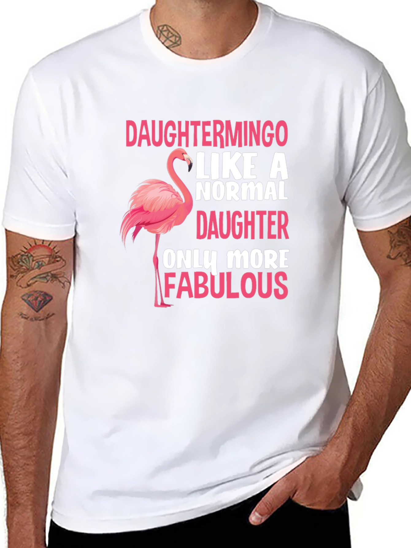 Daughtermino Flamingo Black T-Shirt