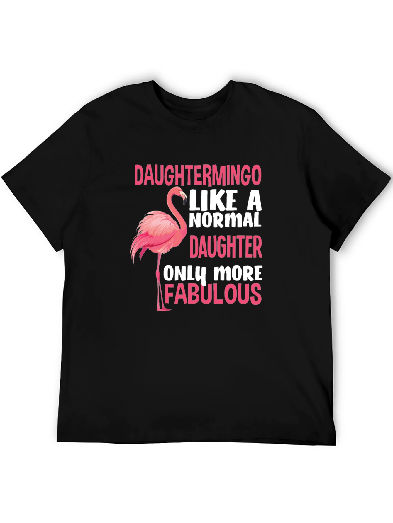 Daughtermino Flamingo Black T-Shirt