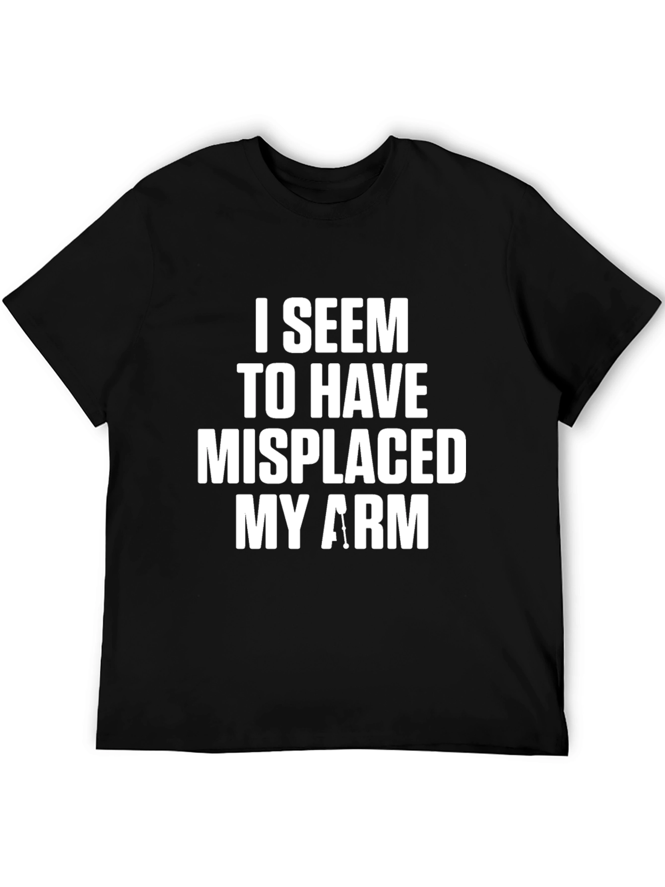 Humorous Misplaced Arm Graphic Print T-Shirt