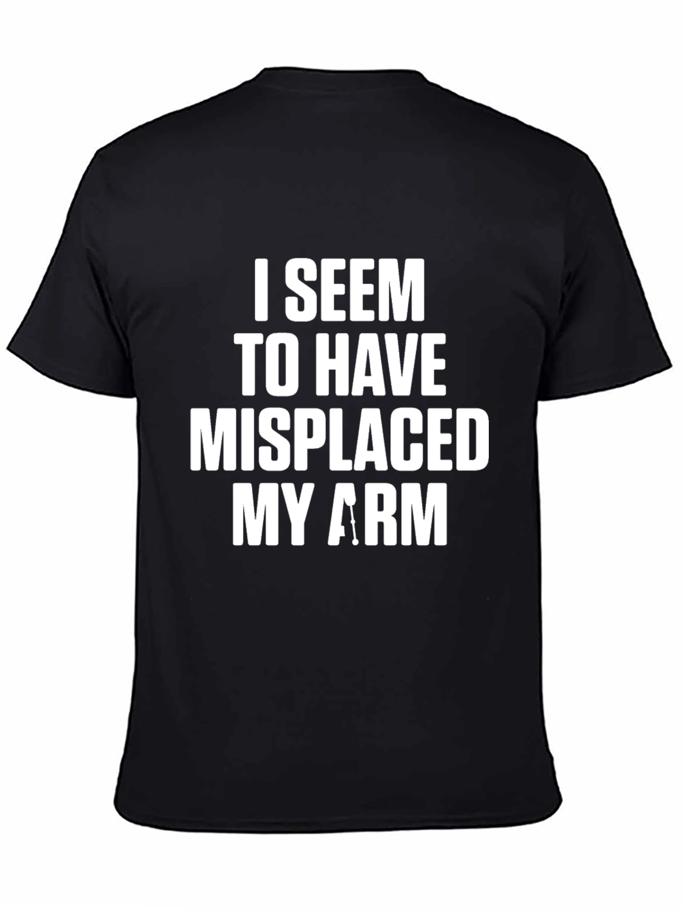 Humorous Misplaced Arm Graphic Print T-Shirt