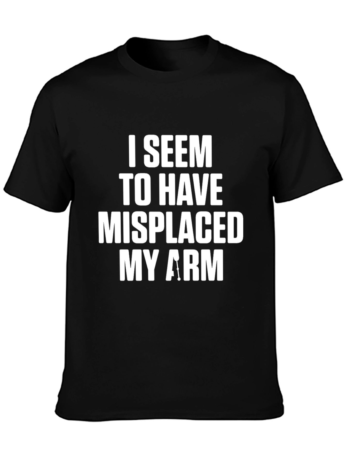 Humorous Misplaced Arm Graphic Print T-Shirt