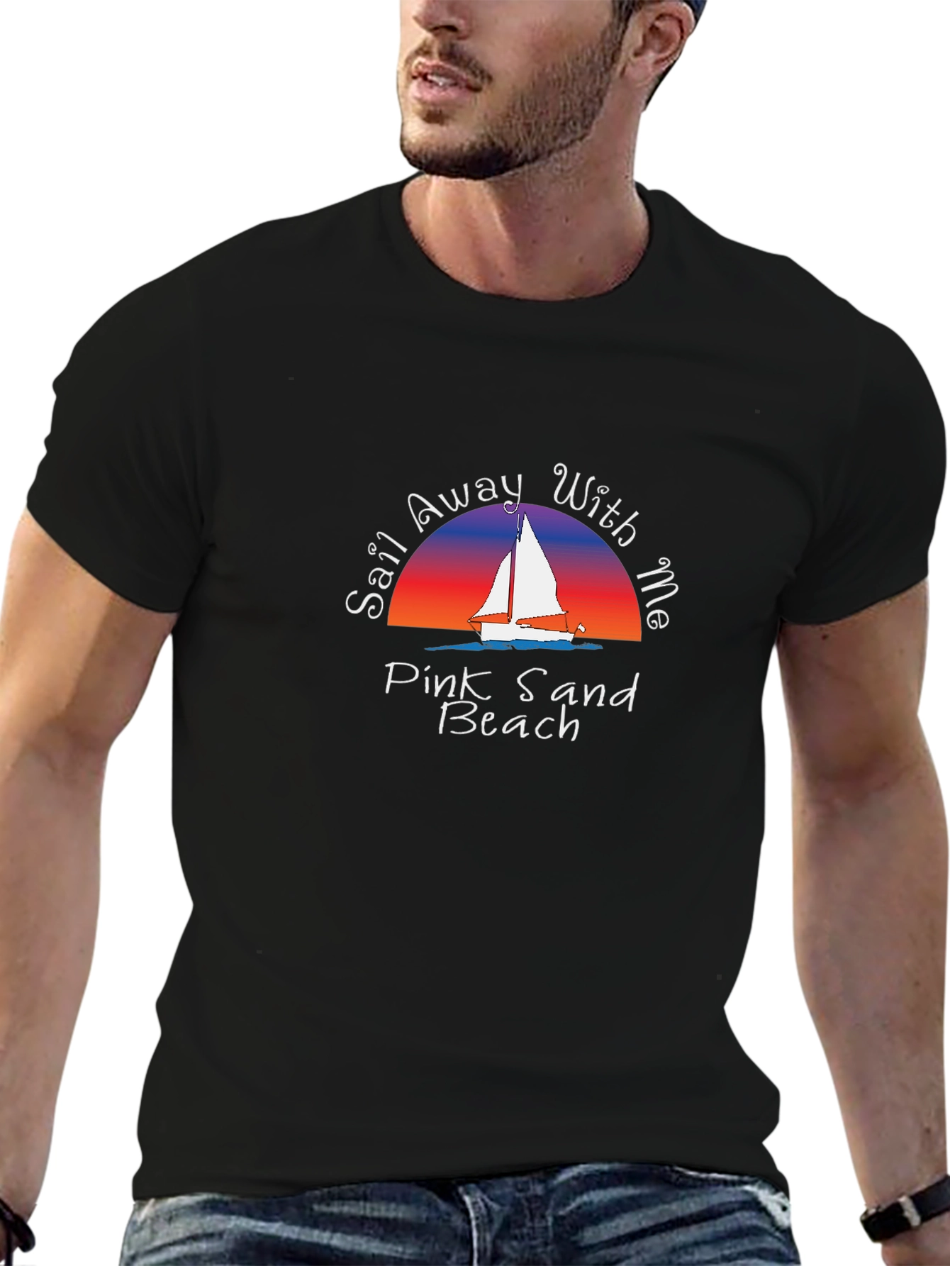 Sail Away T-Shirt - Pink Sand Beach