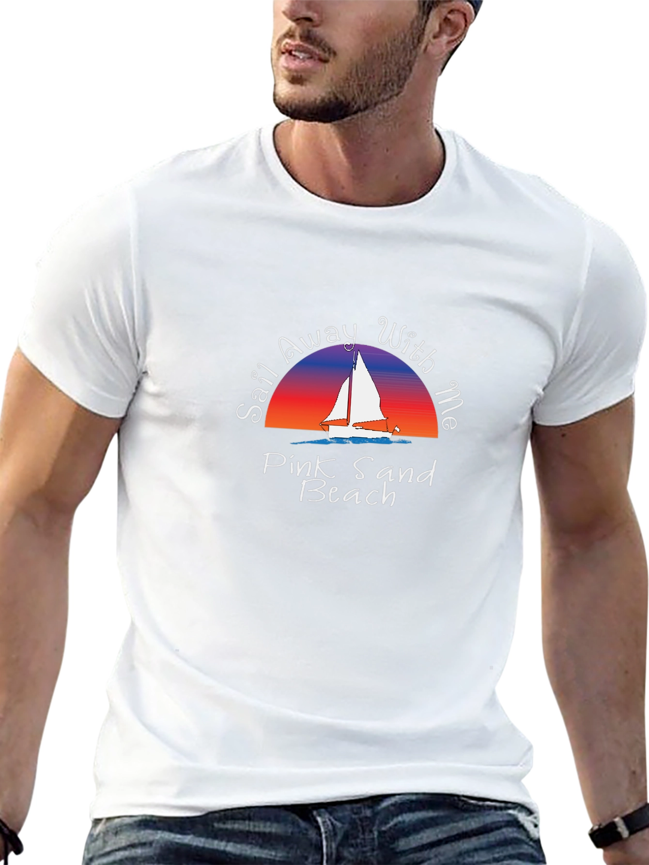 Sail Away T-Shirt - Pink Sand Beach
