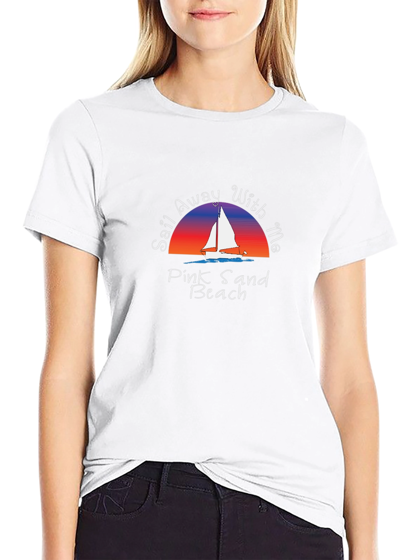 Sail Away T-Shirt - Pink Sand Beach
