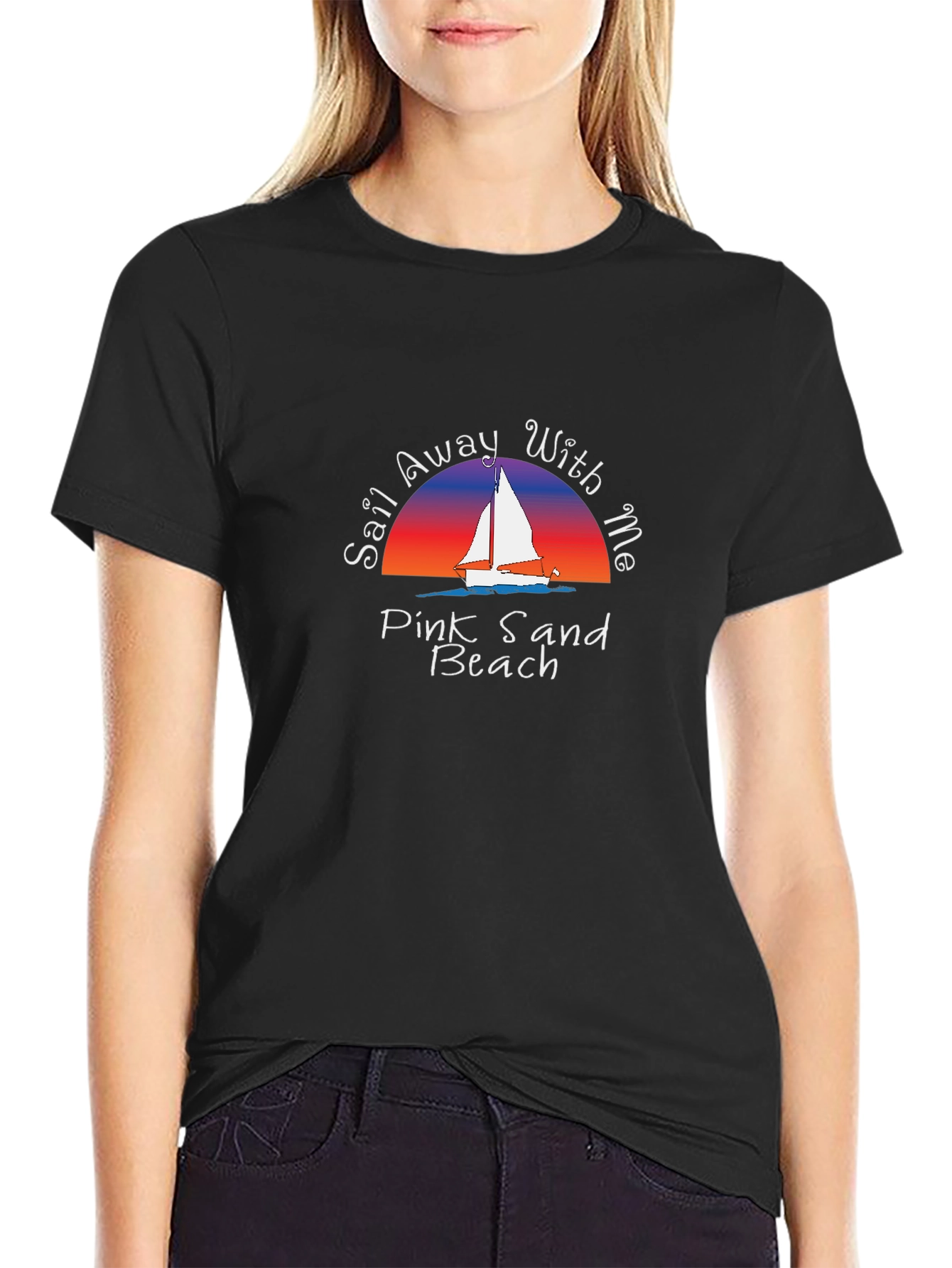 Sail Away T-Shirt - Pink Sand Beach