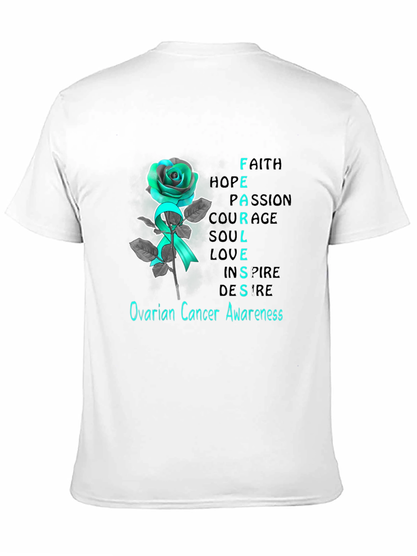 Ovarian Cancer Awareness Rose T-Shirt