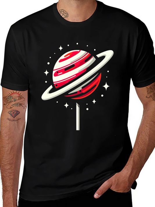 Saturn Lollipop Graphic Tee - Unique Space Design