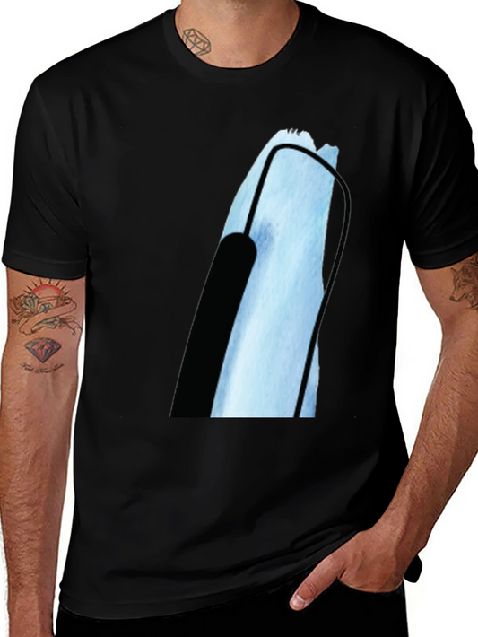 Modern Black T-Shirt with Abstract Graphic Print