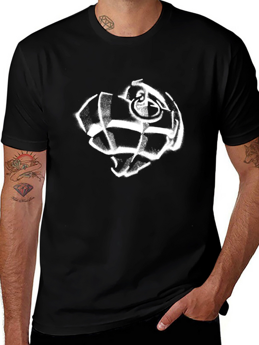 Black T-Shirt with White Grenade Graphic