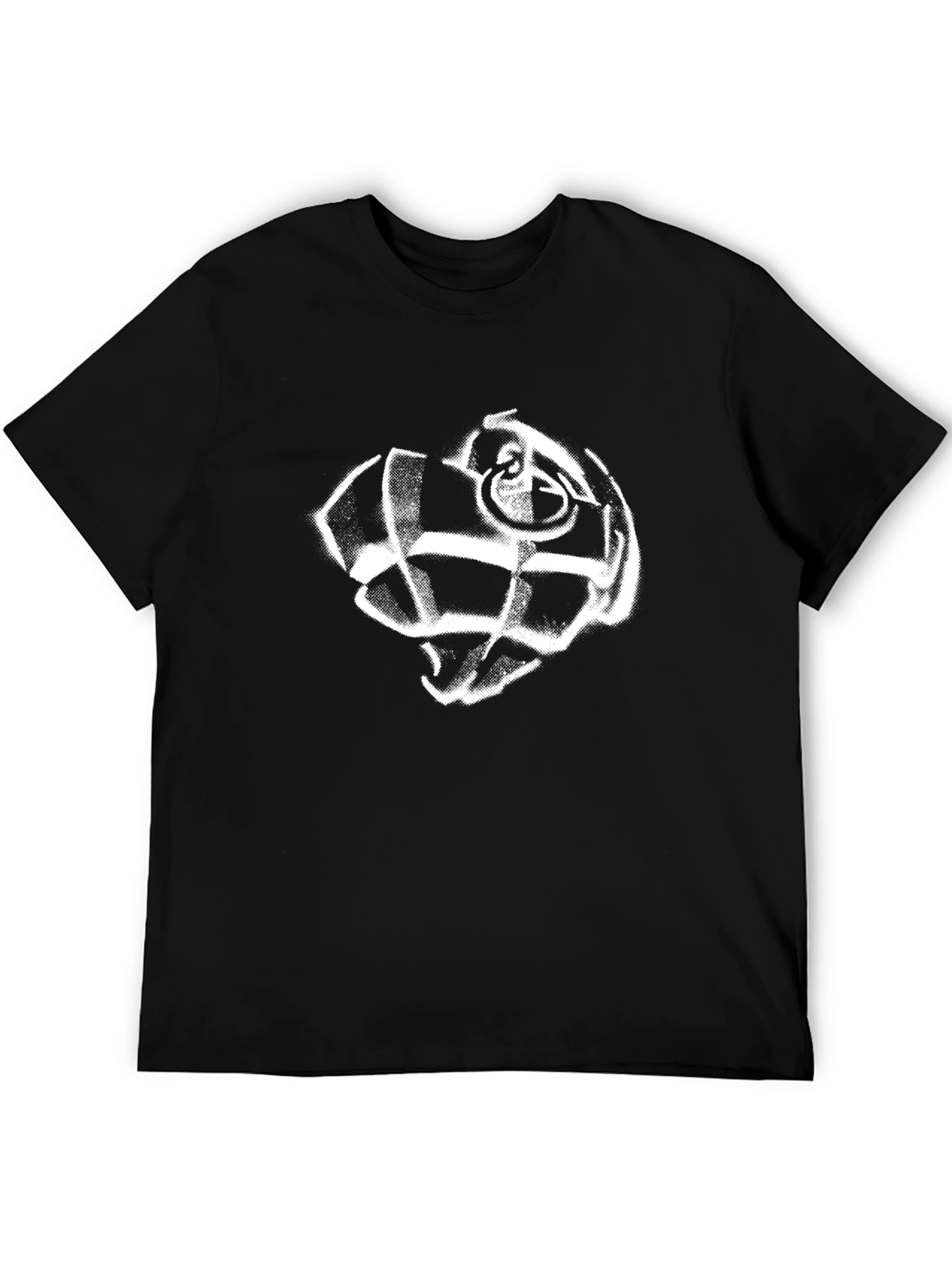 Black T-Shirt with White Grenade Graphic