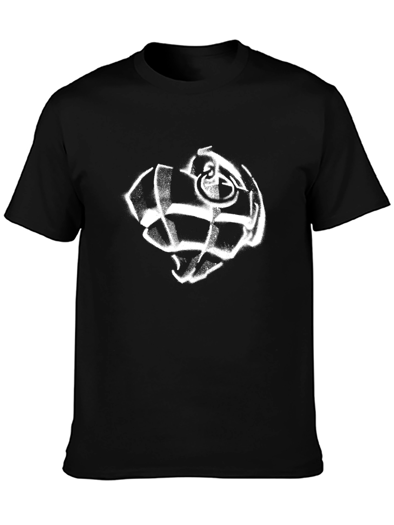 Black T-Shirt with White Grenade Graphic