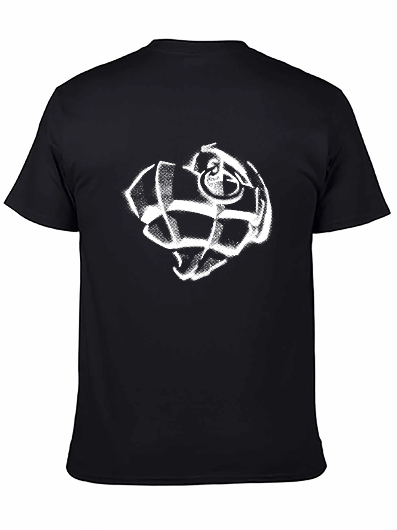 Black T-Shirt with White Grenade Graphic