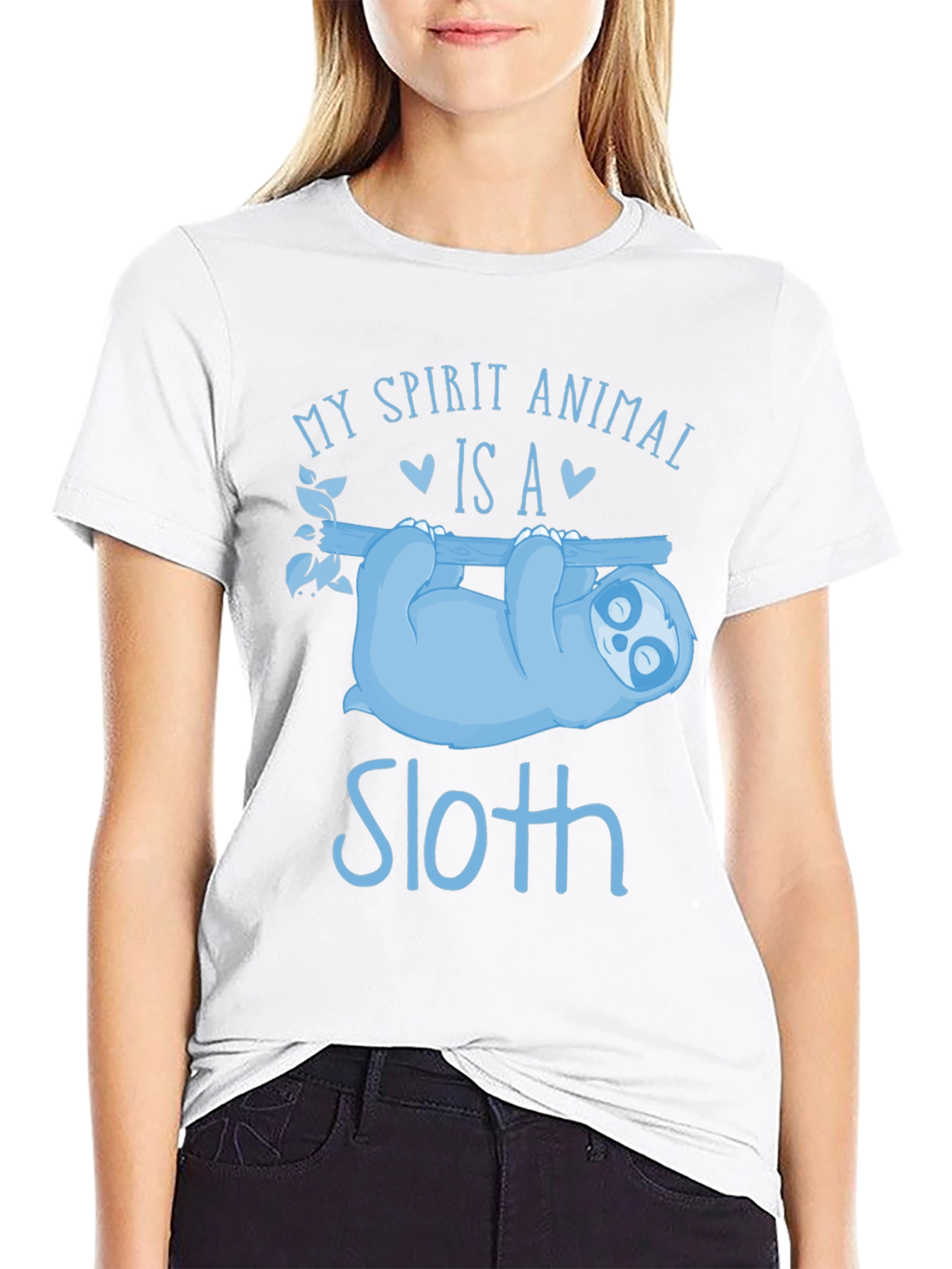 Sloth Spirit Animal Black T-Shirt