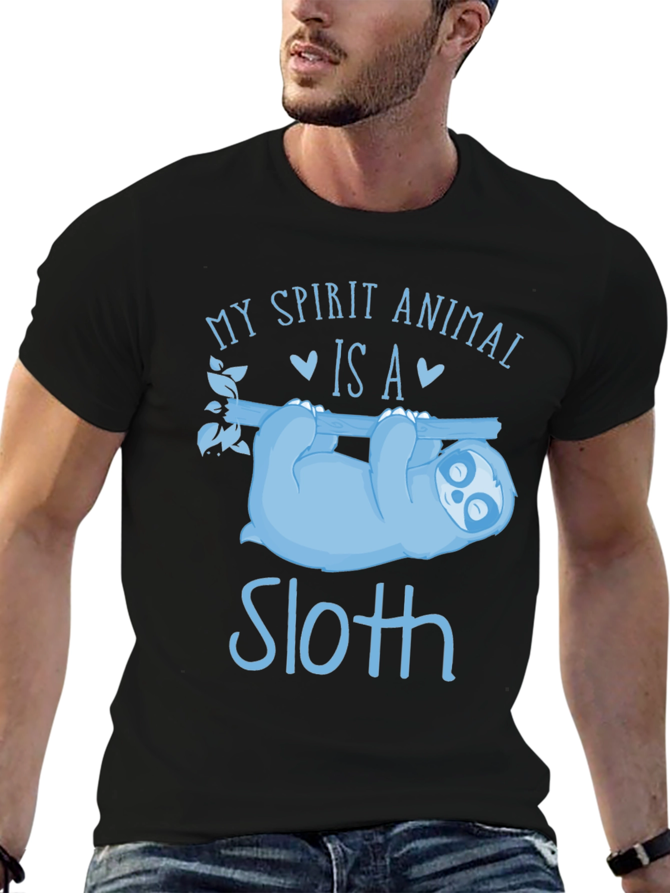 Sloth Spirit Animal Black T-Shirt