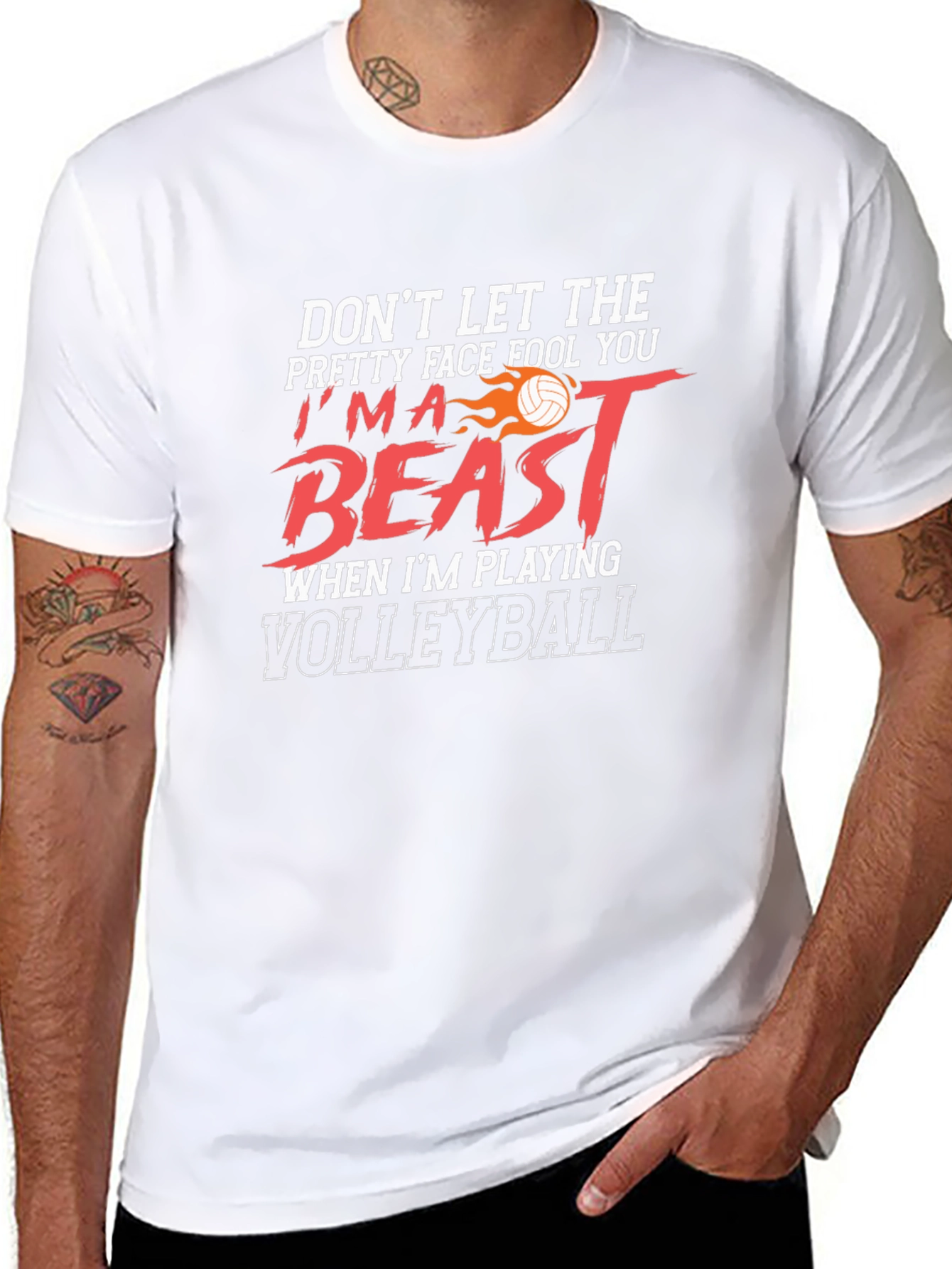 Volleyball Beast Graphic T-Shirt - Sporty Design