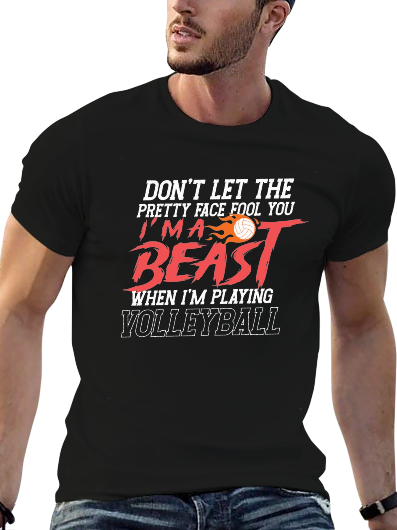 Volleyball Beast Graphic T-Shirt - Sporty Design