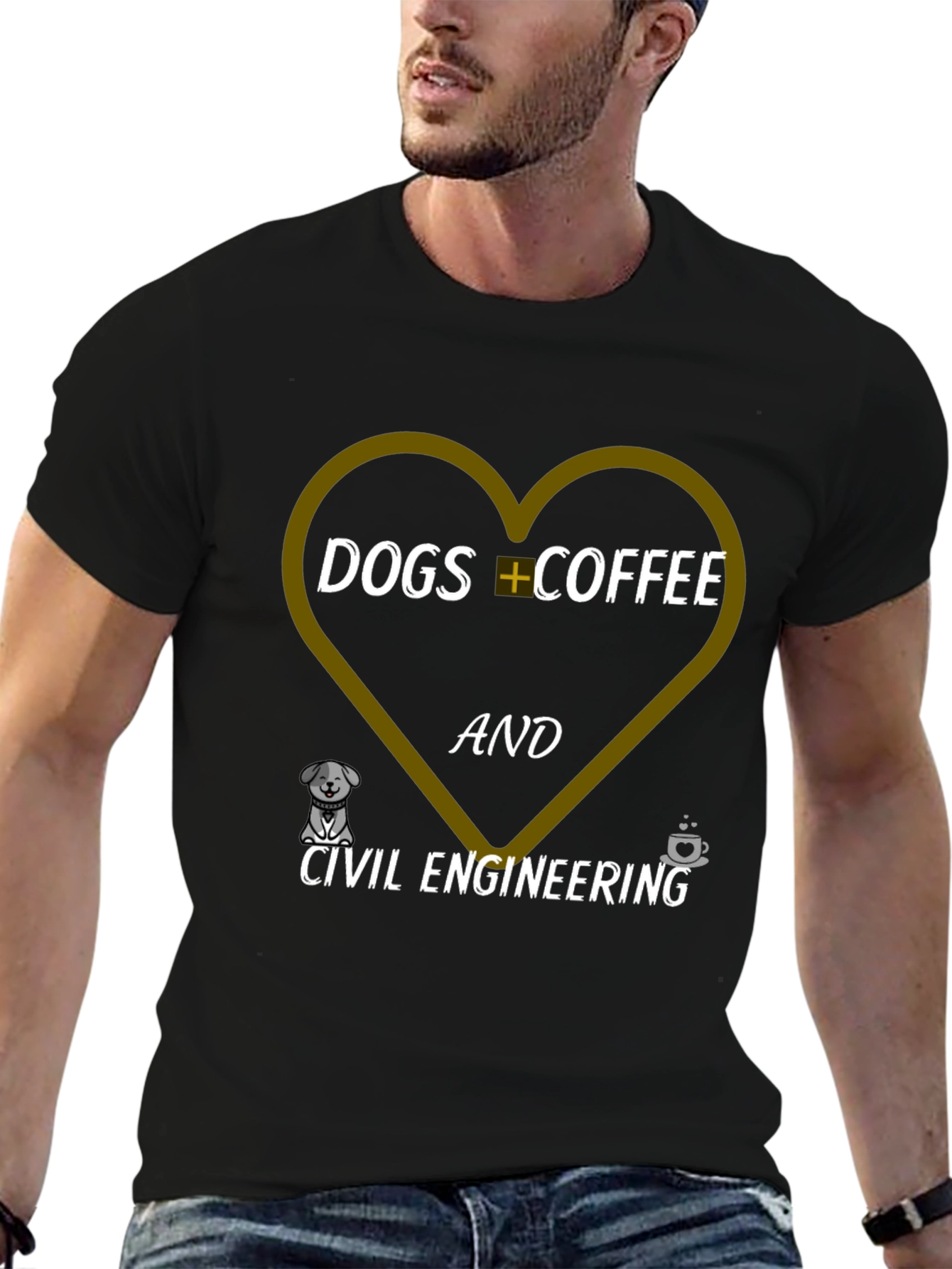 Dogs Coffee Civil Engineering T-Shirt
