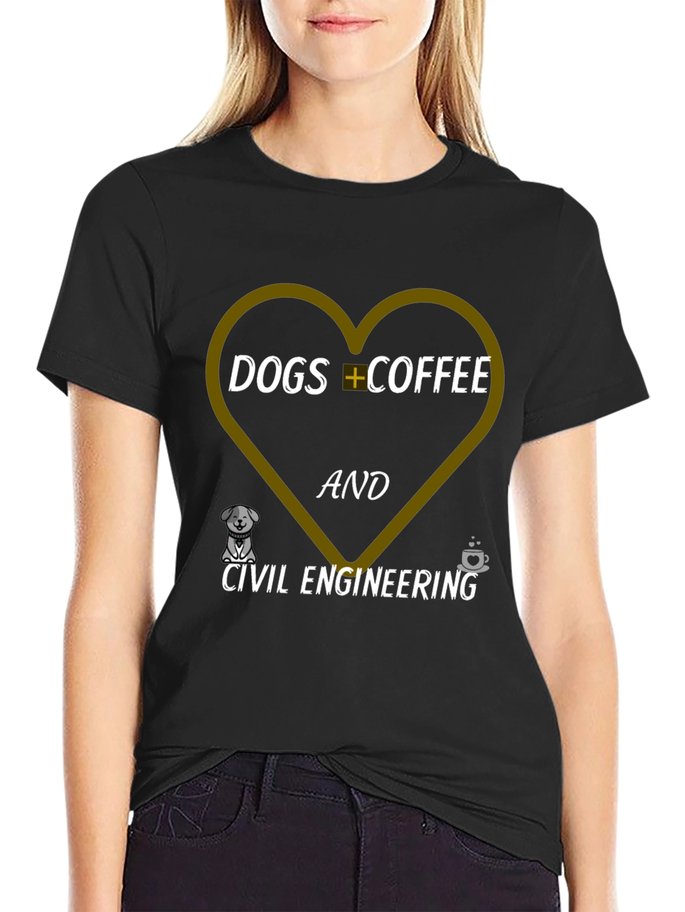 Dogs Coffee Civil Engineering T-Shirt
