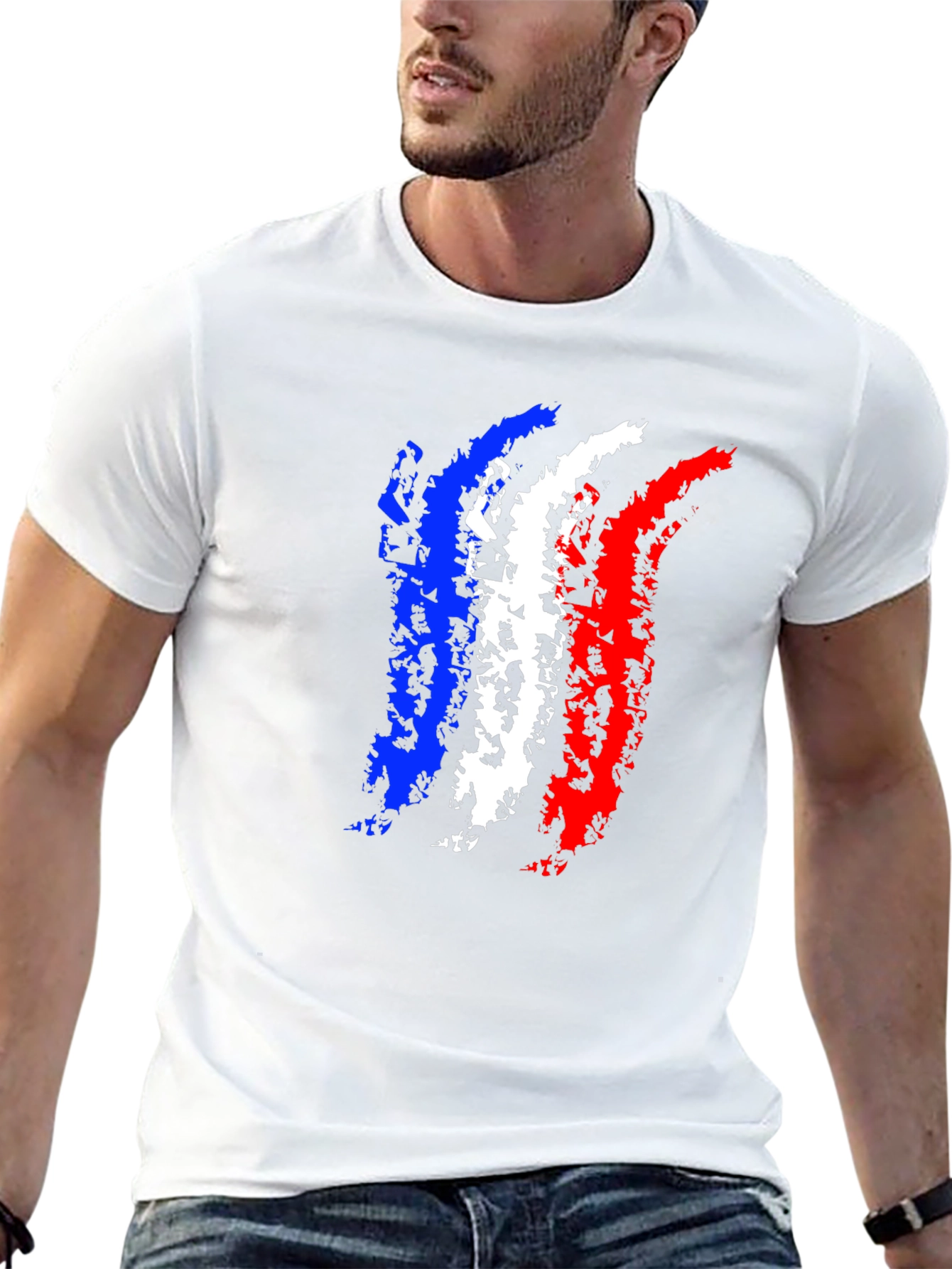 France Flag Black T-Shirt